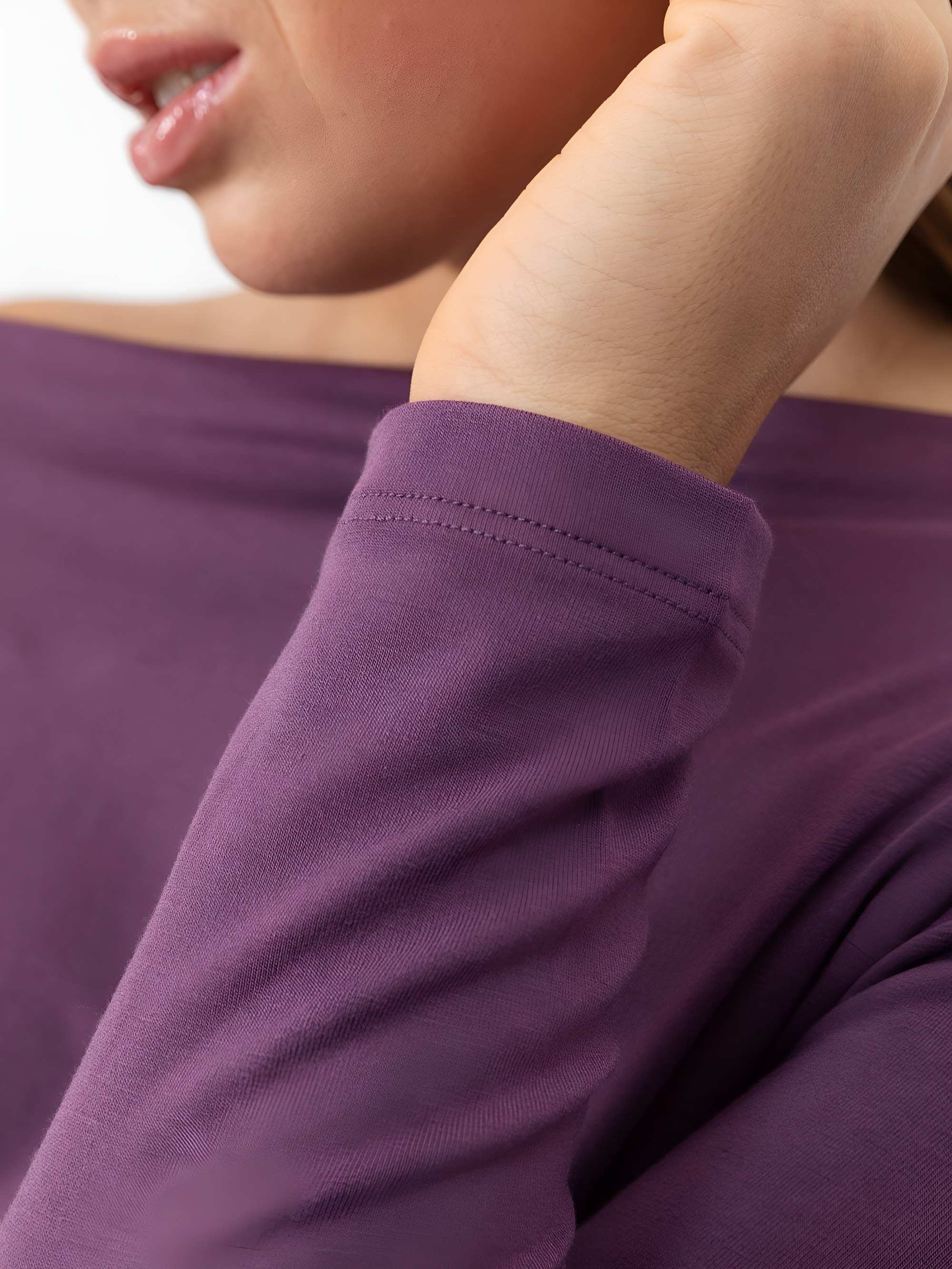 Plum boat-neck blouse Women