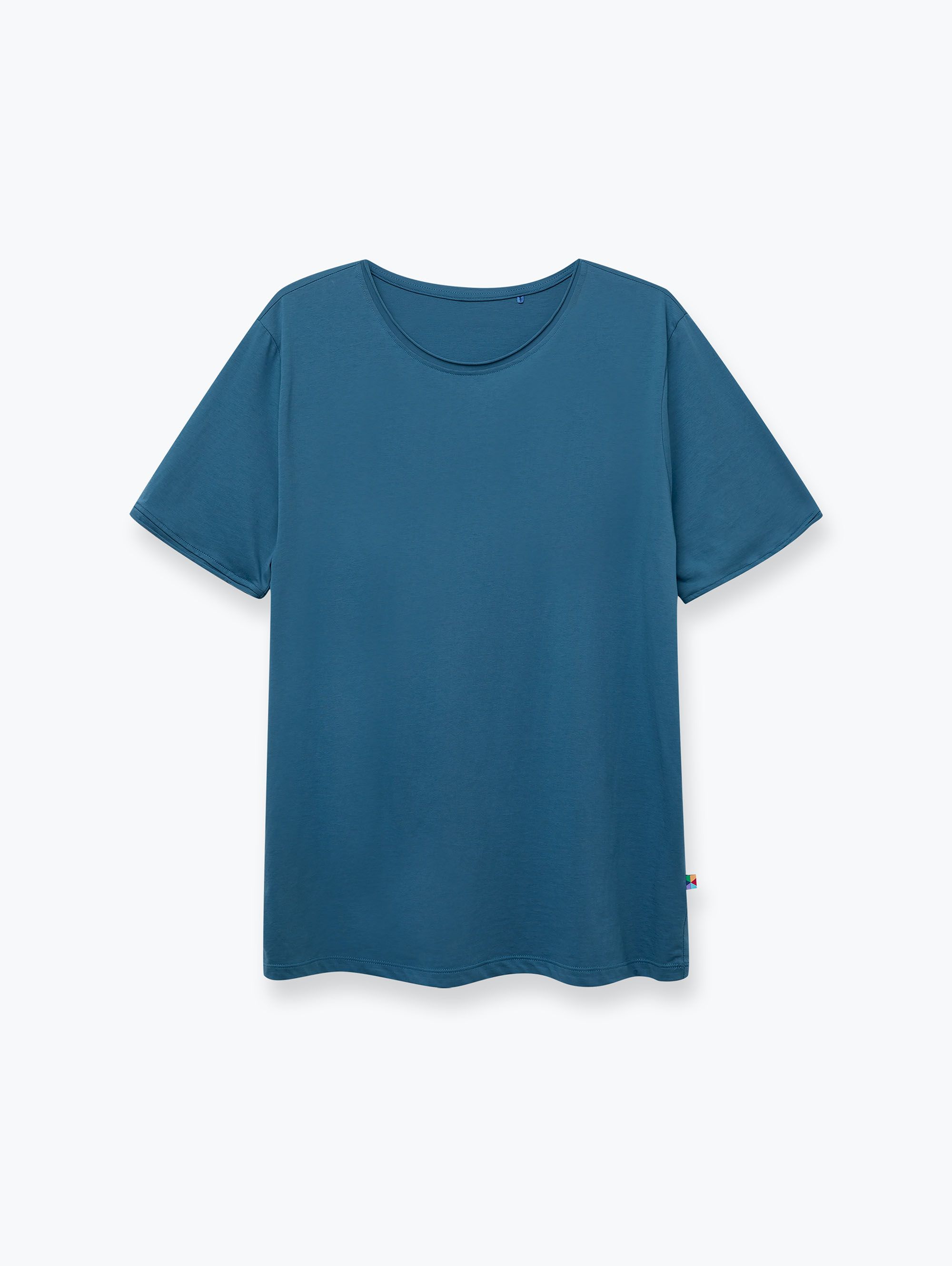 Ciemnoniebieski T-shirt z cienkiej dzianiny męski