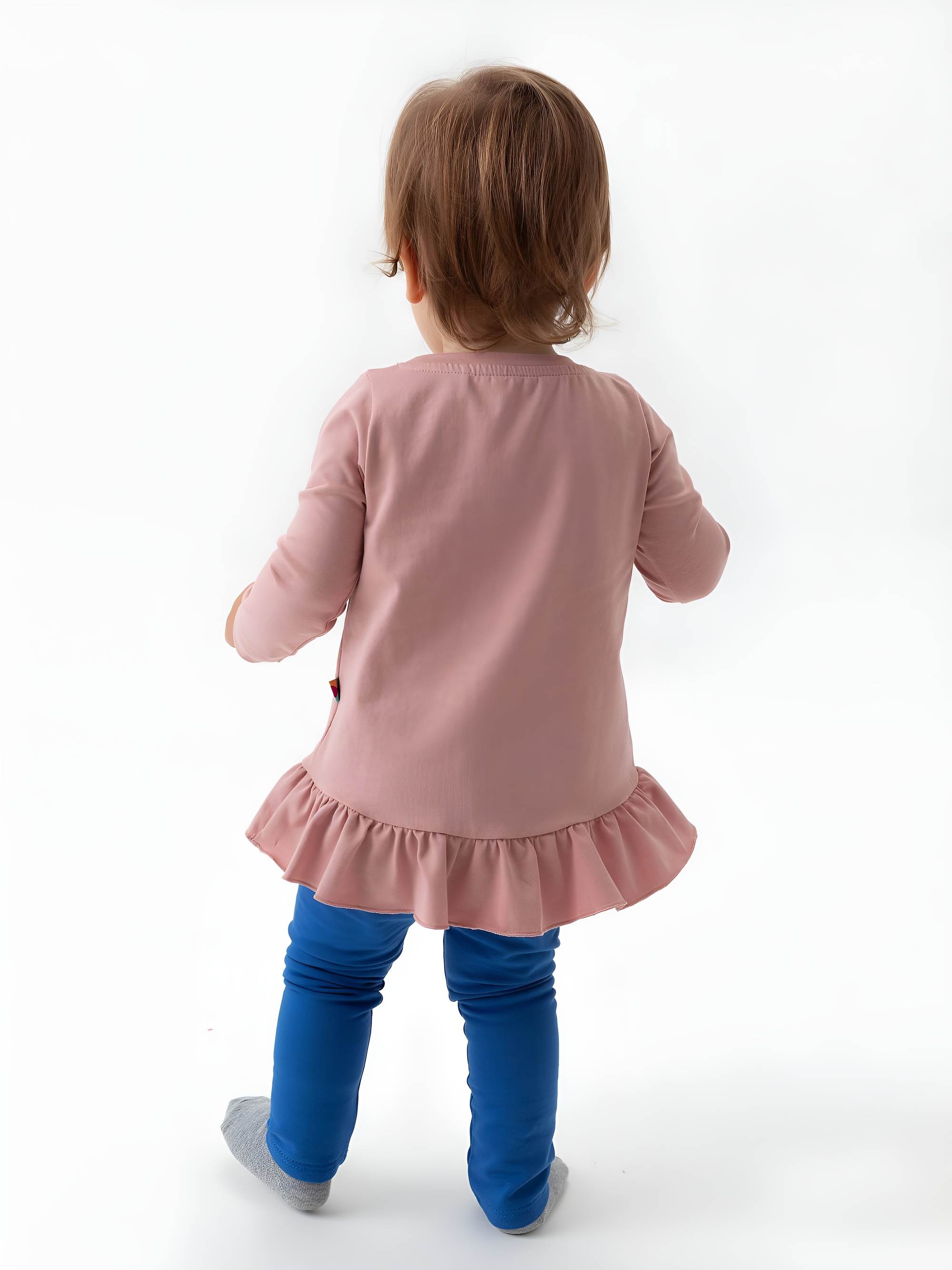 Niebieskie legginsy z meszkiem