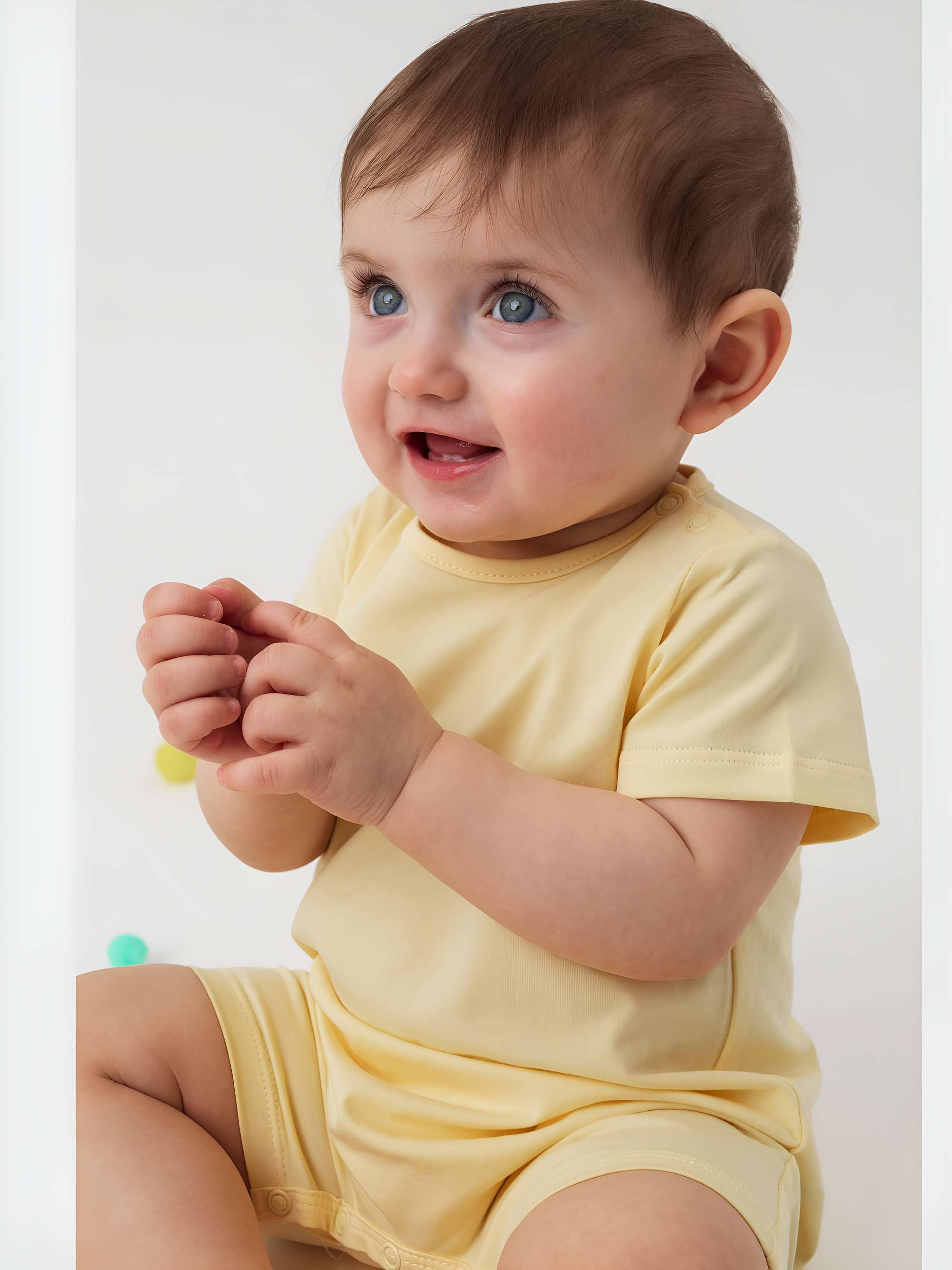 Light yellow short sleeve romper