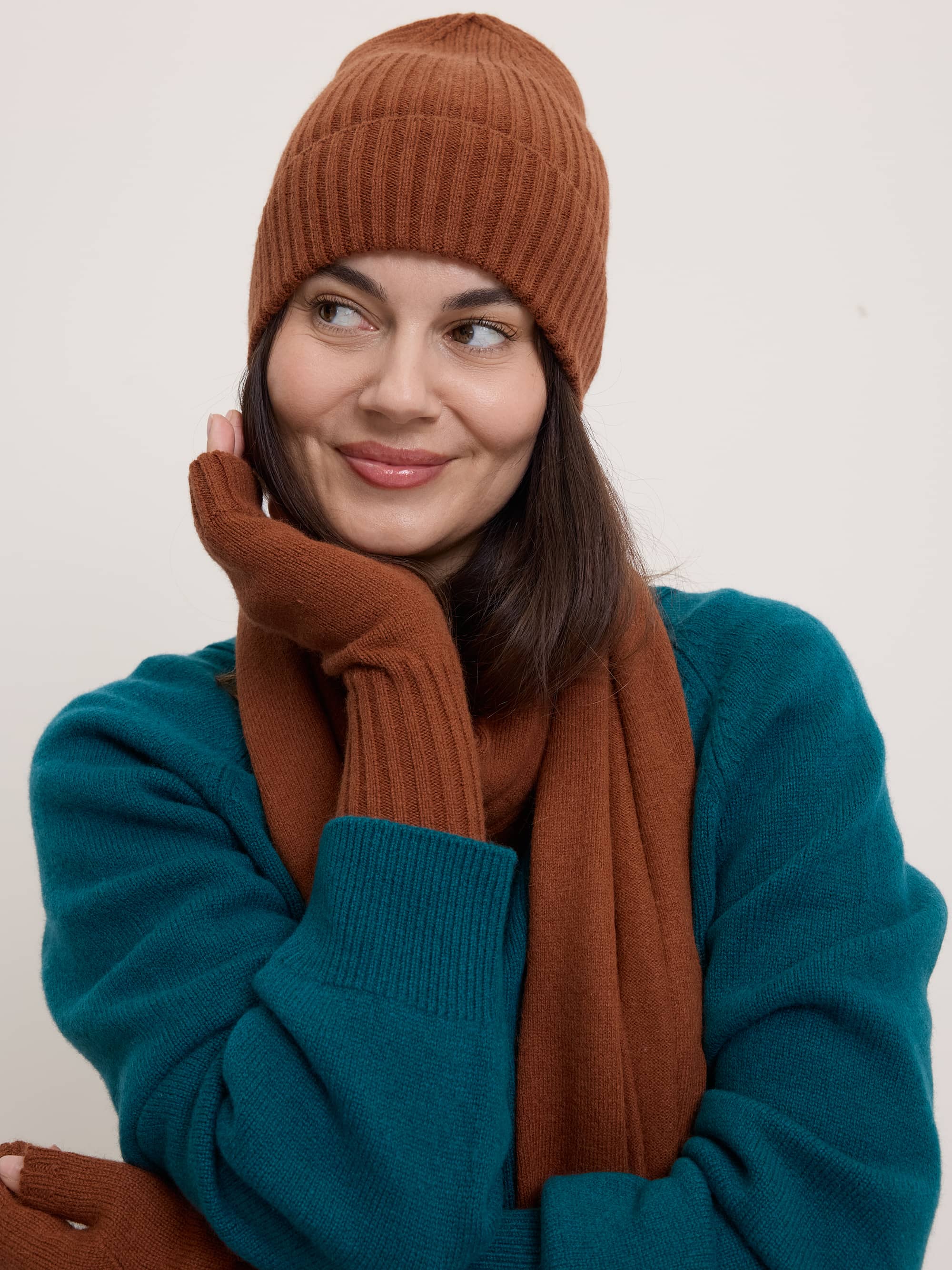 Caramel Wool hat with cashmere