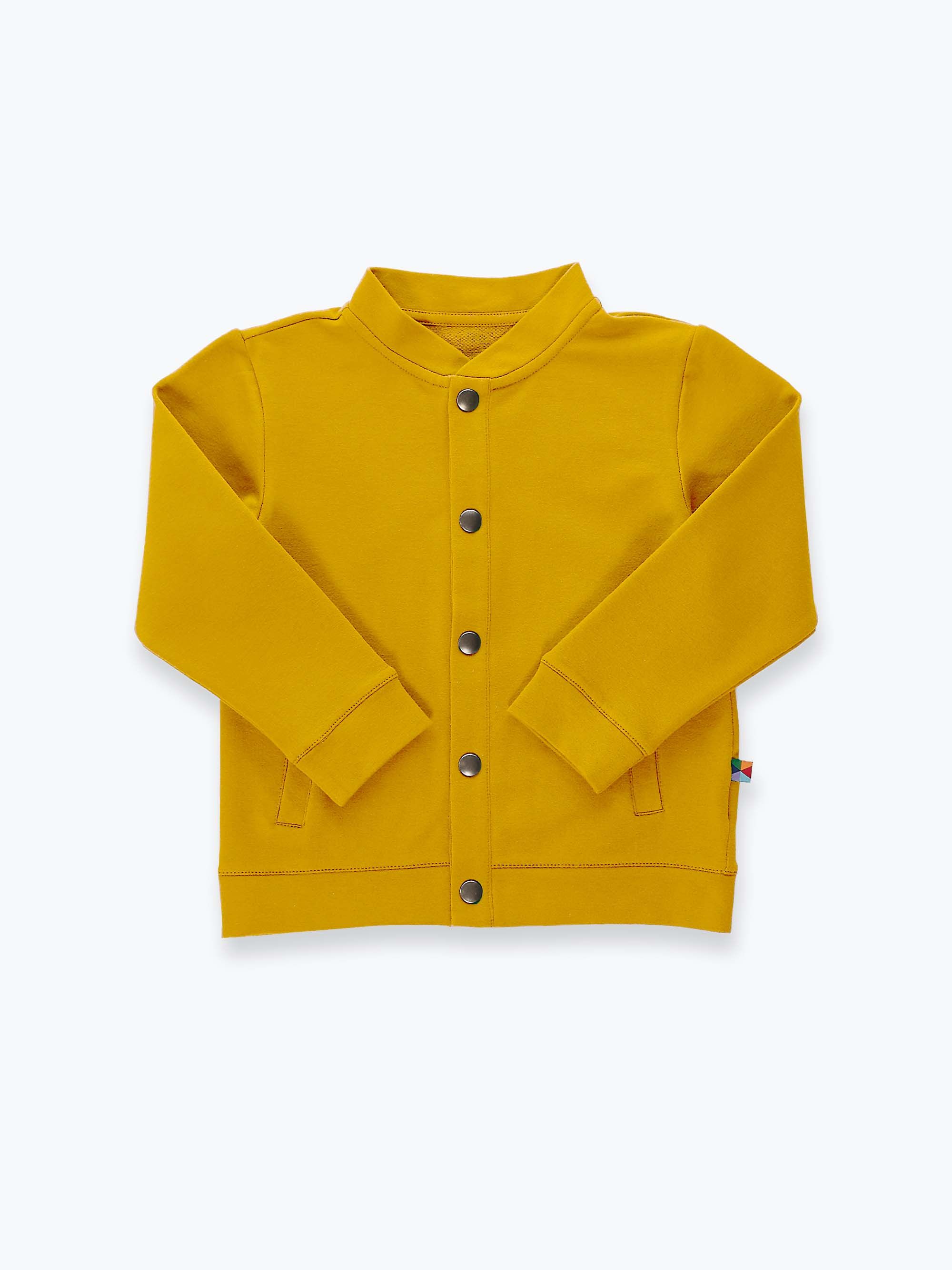 Musztardowa bluza bomber z kieszeniami