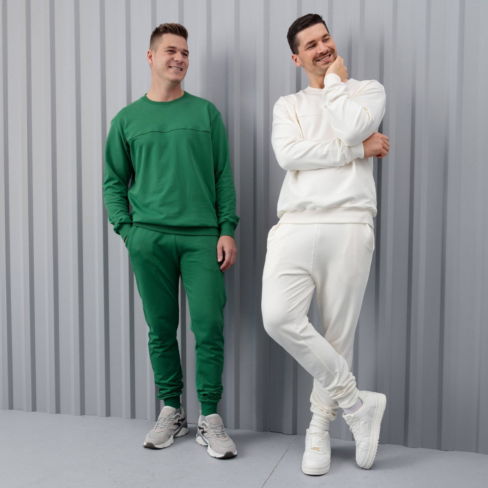 Śmietankowa bluza przez głowę męska