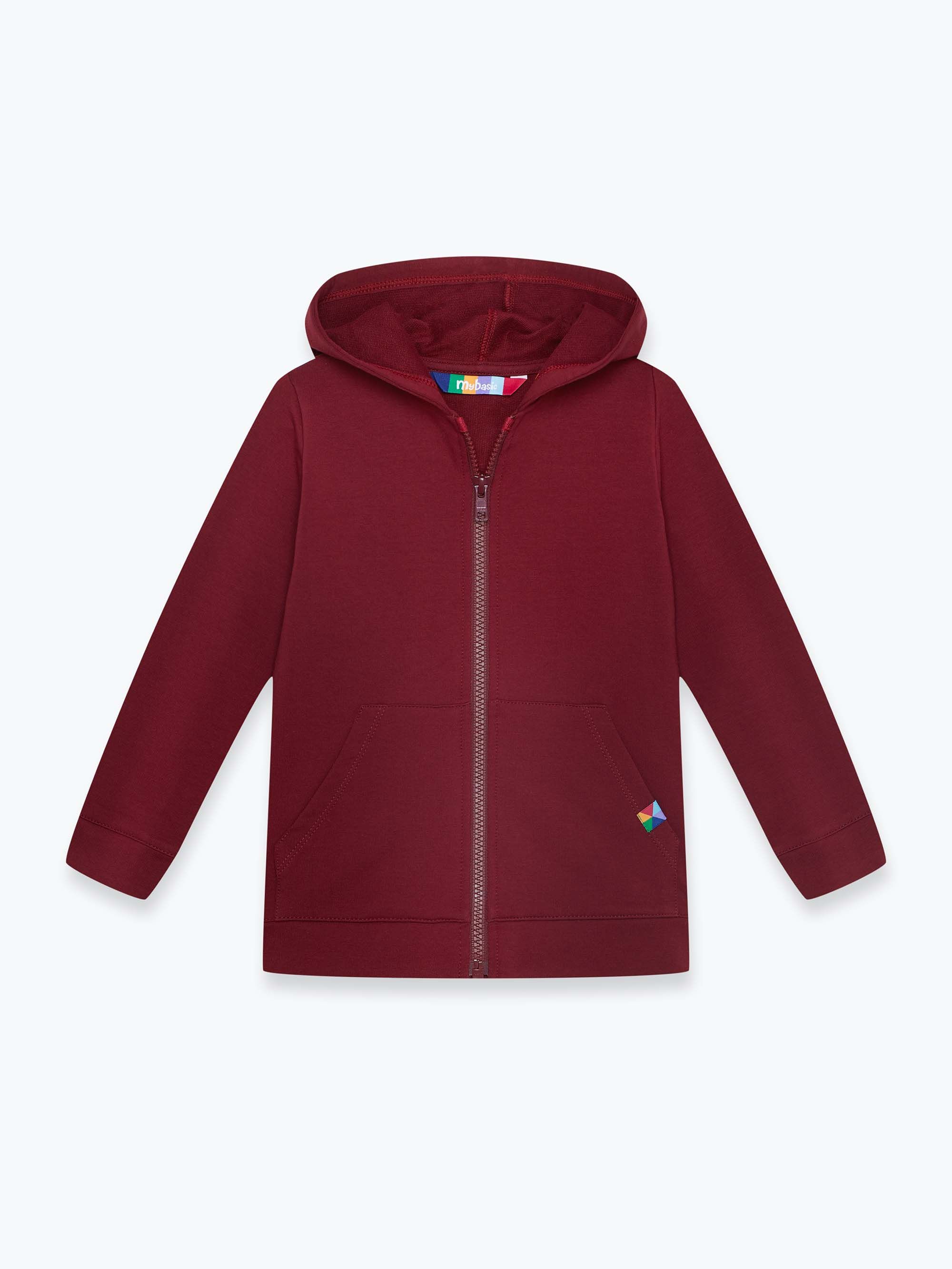 Bordowa bluza z kapturem Junior