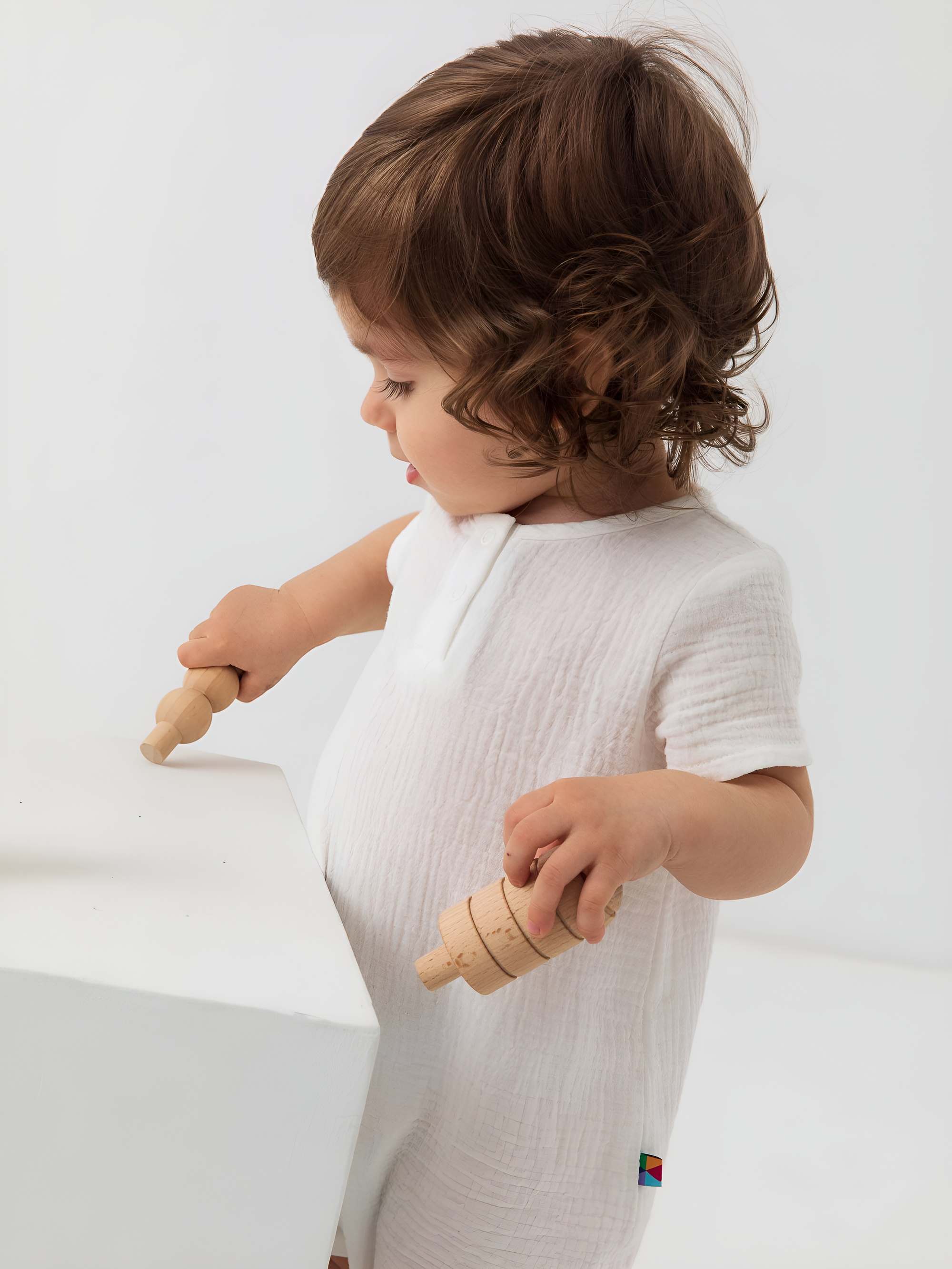 White muslin romper Baby