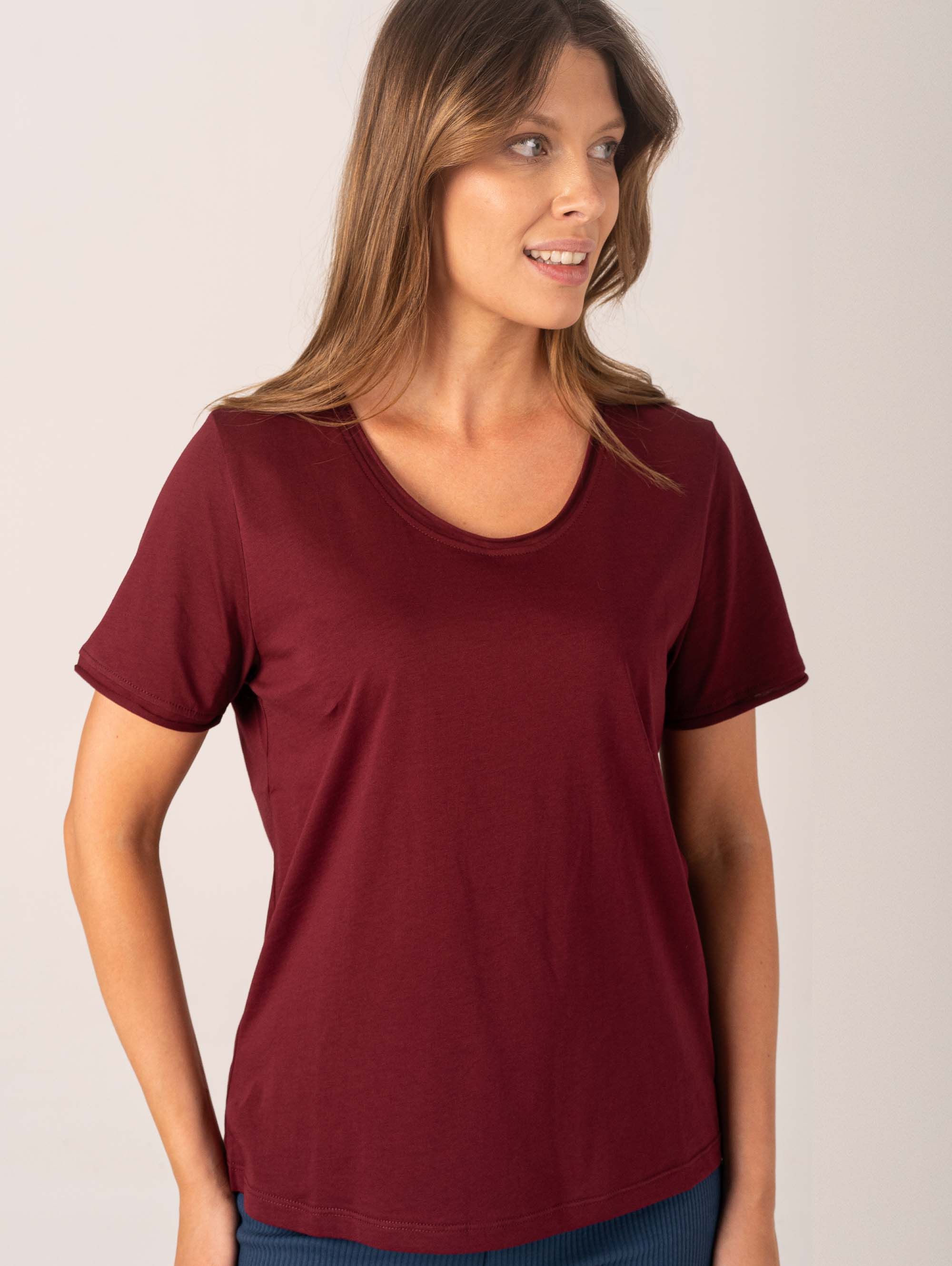 Burgundy Lightweight jersey t-shirt Women