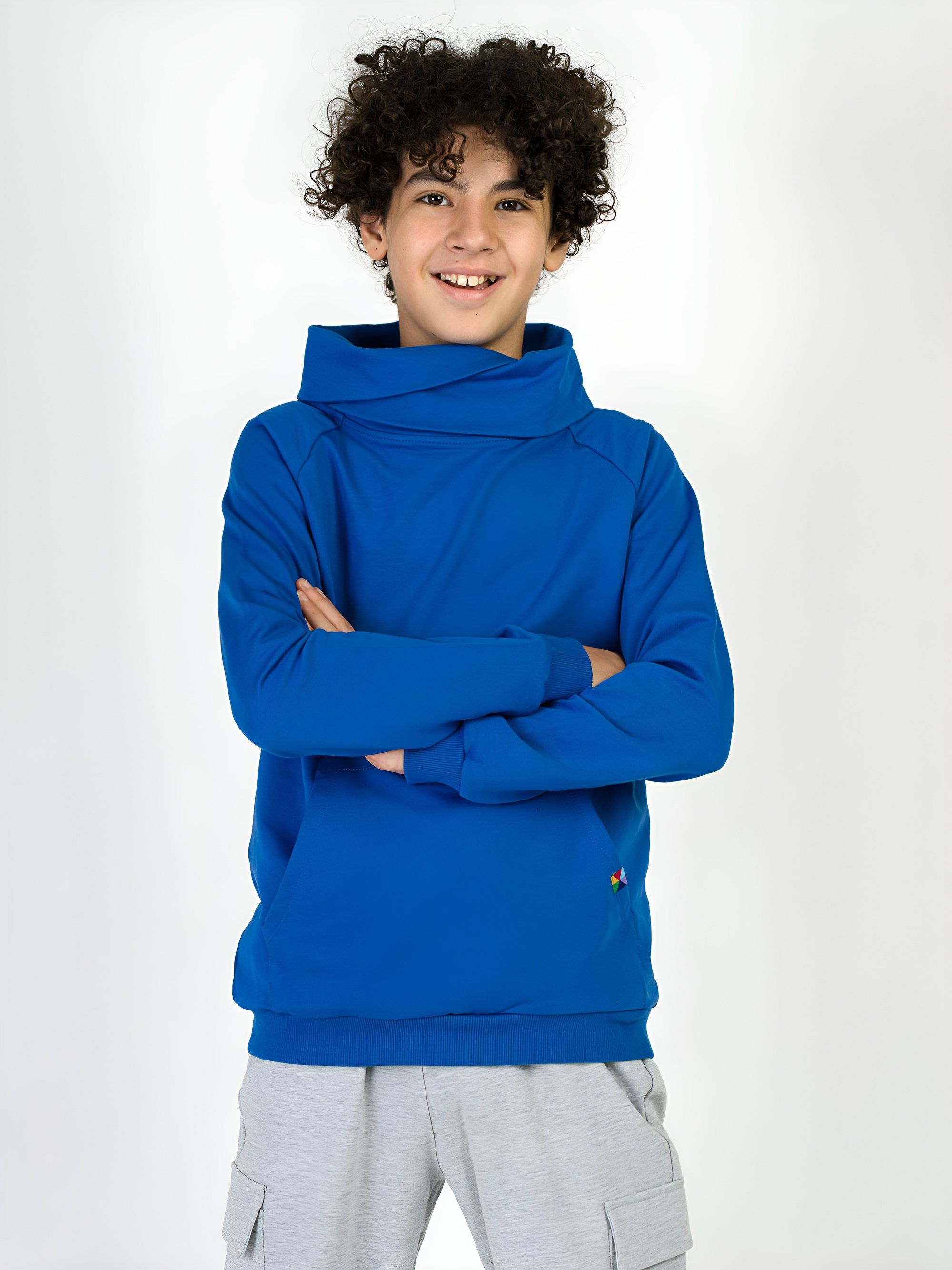 Niebieska bluza z szalem Junior