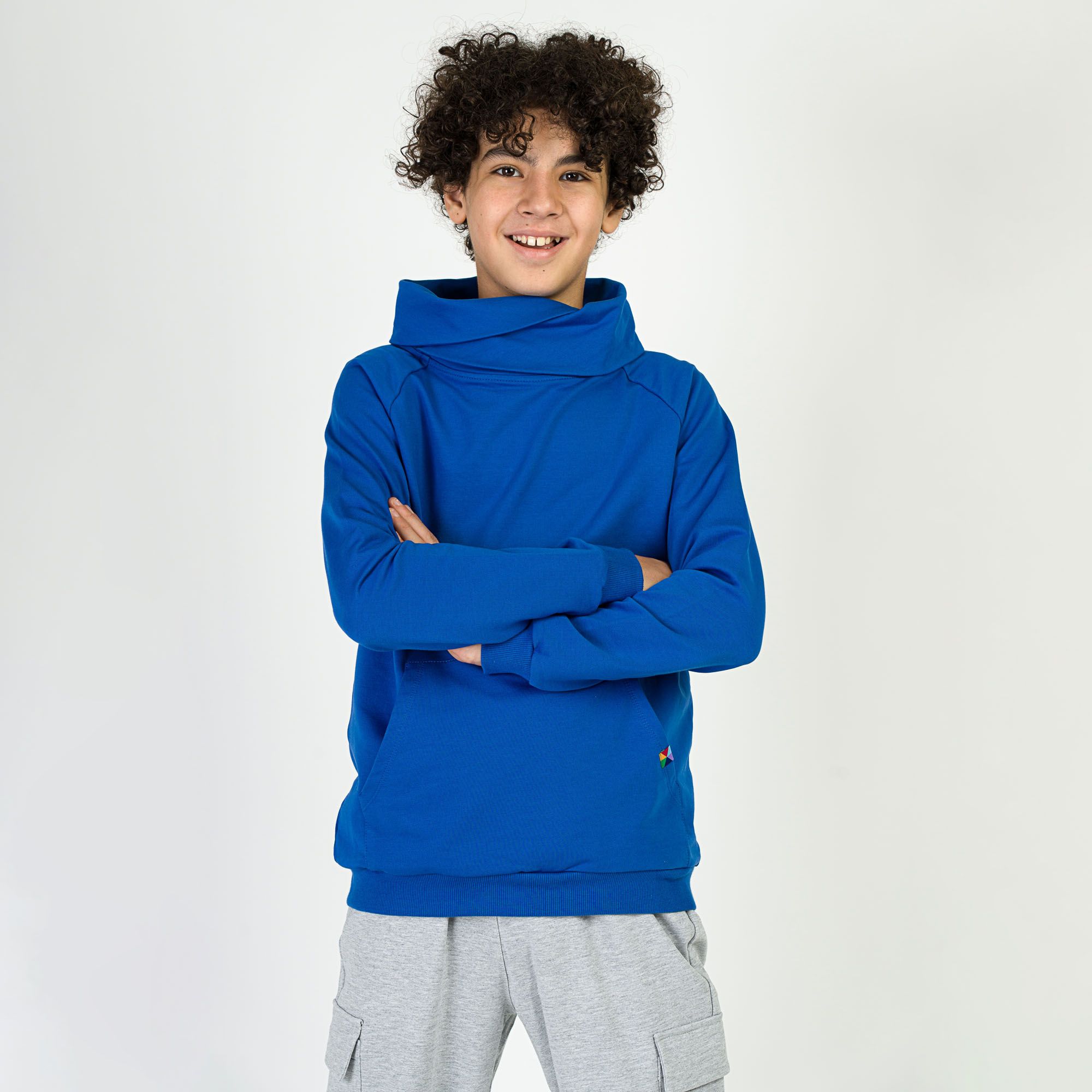Niebieska bluza z szalem Junior