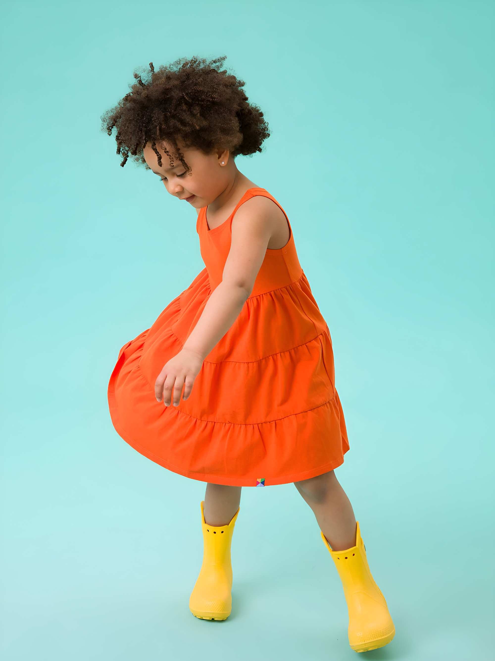Orange sleeveless dress