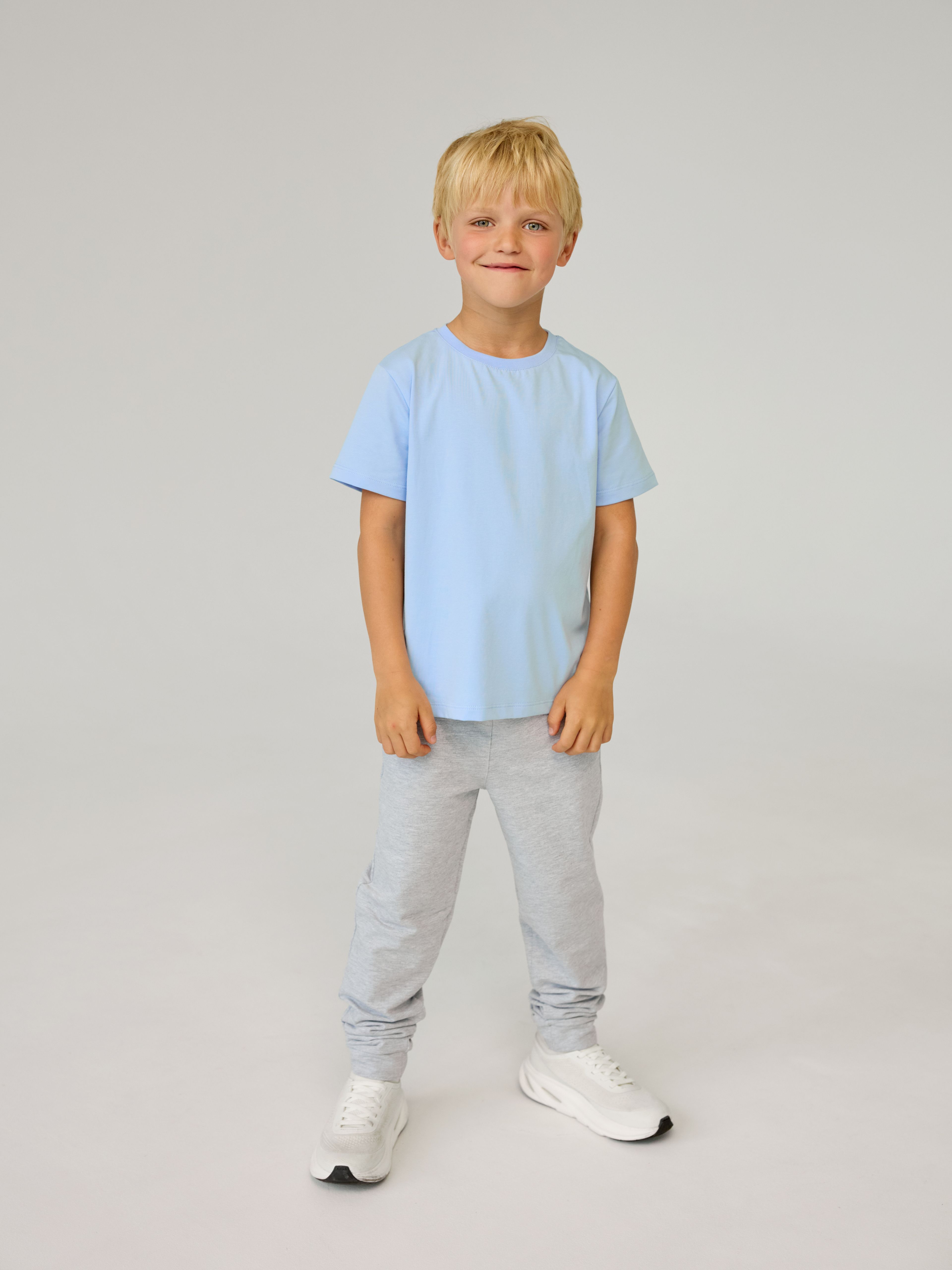 Light blue Ribbed Trim T-Shirt Junior