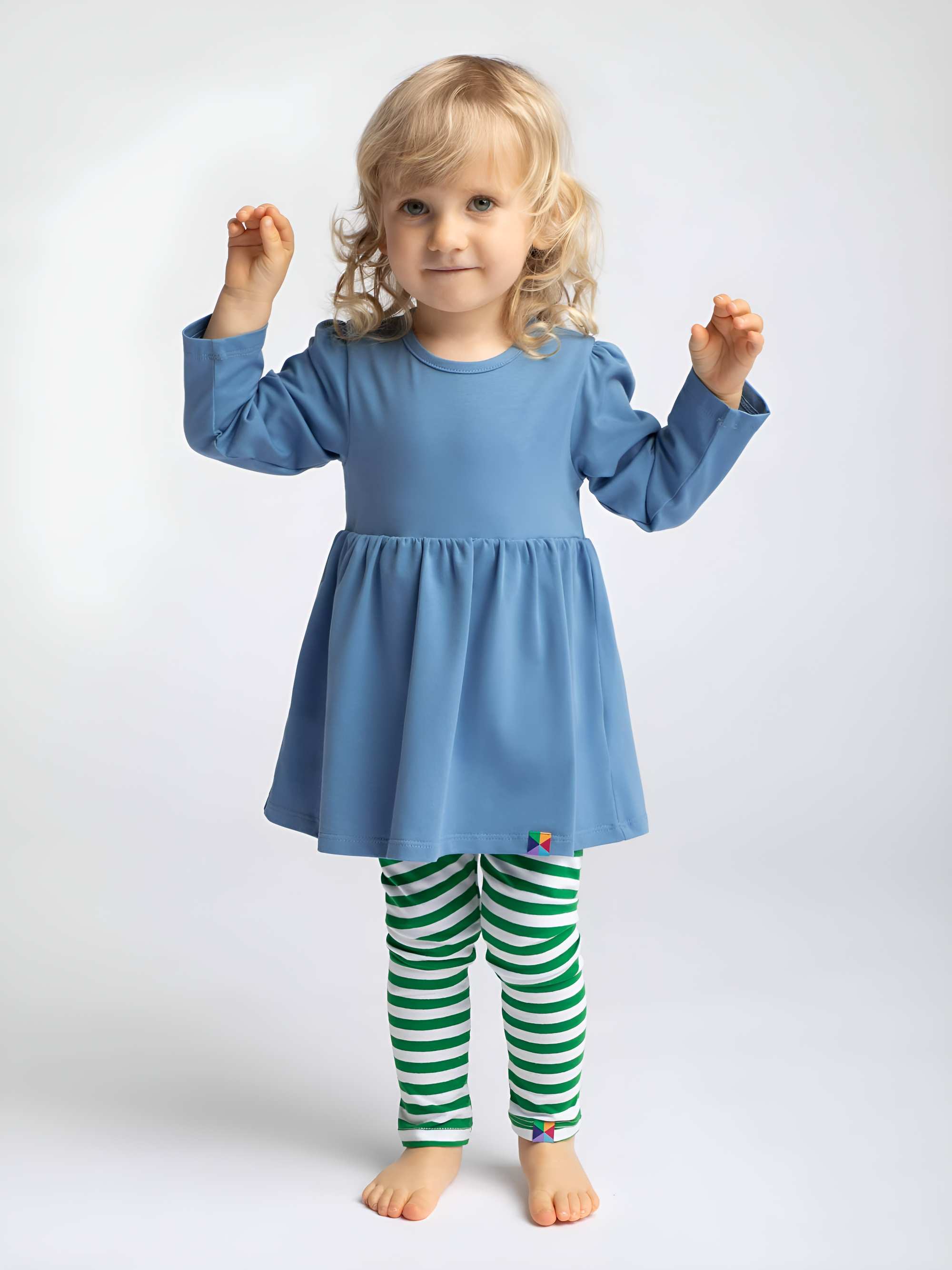 Sky blue long sleeve bodysuit dress