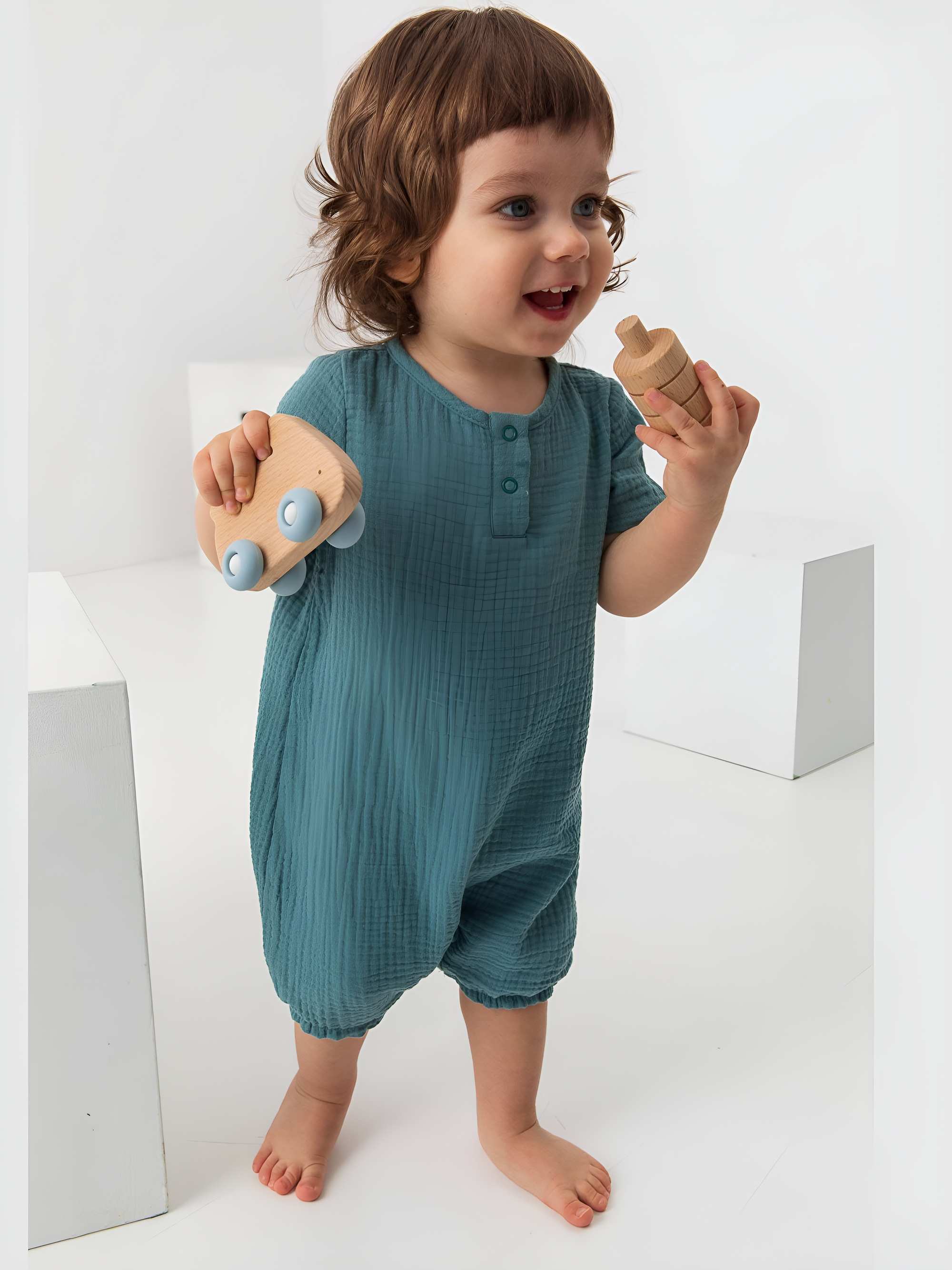 Nautical muslin romper Baby