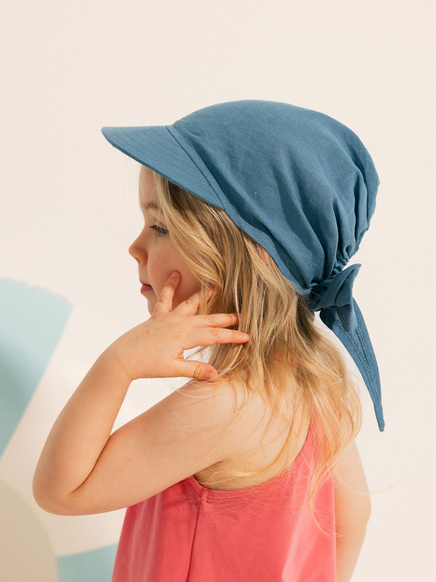 Ciemnoniebieska bandana lniana