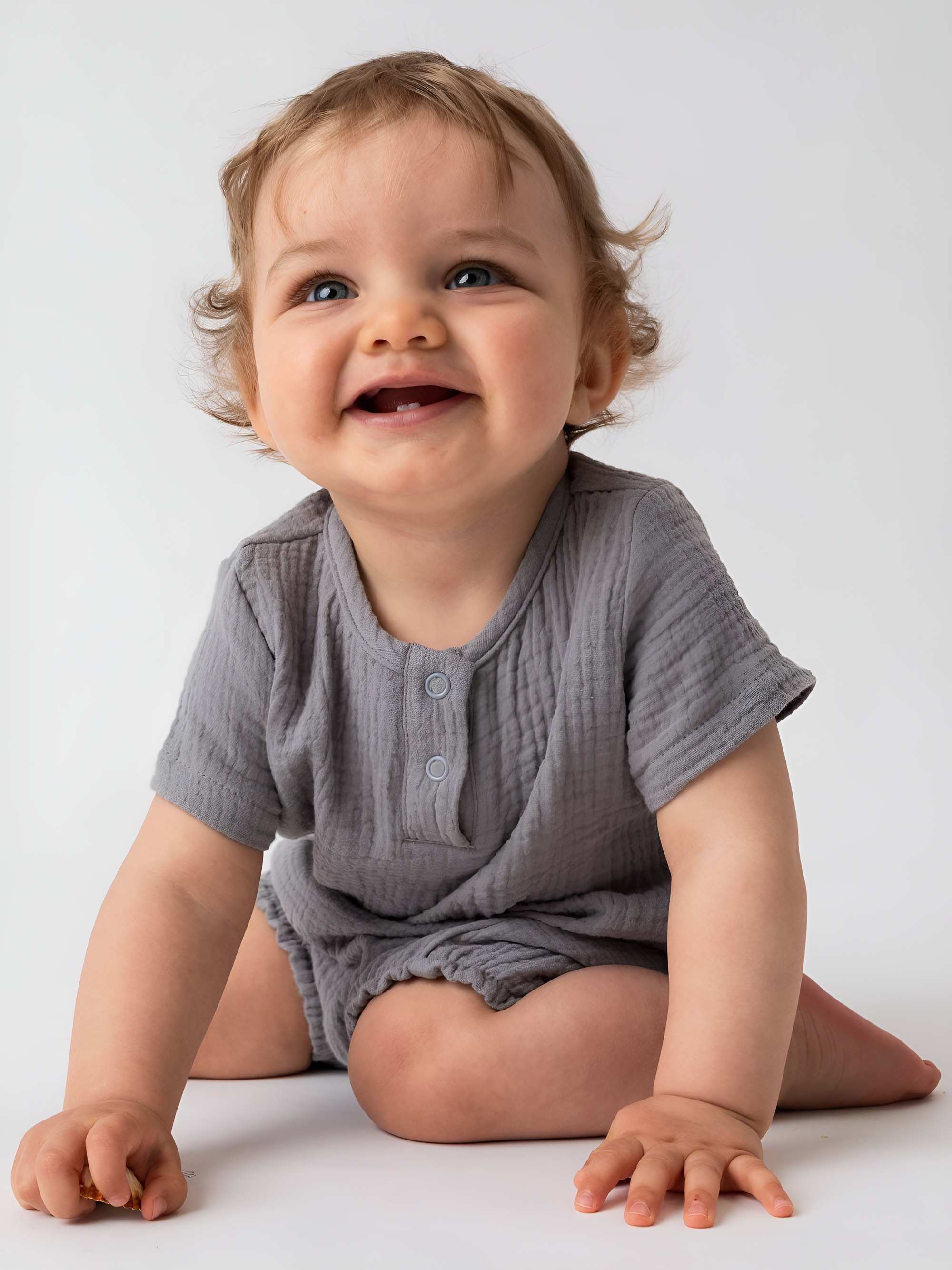 Grey muslin romper Baby