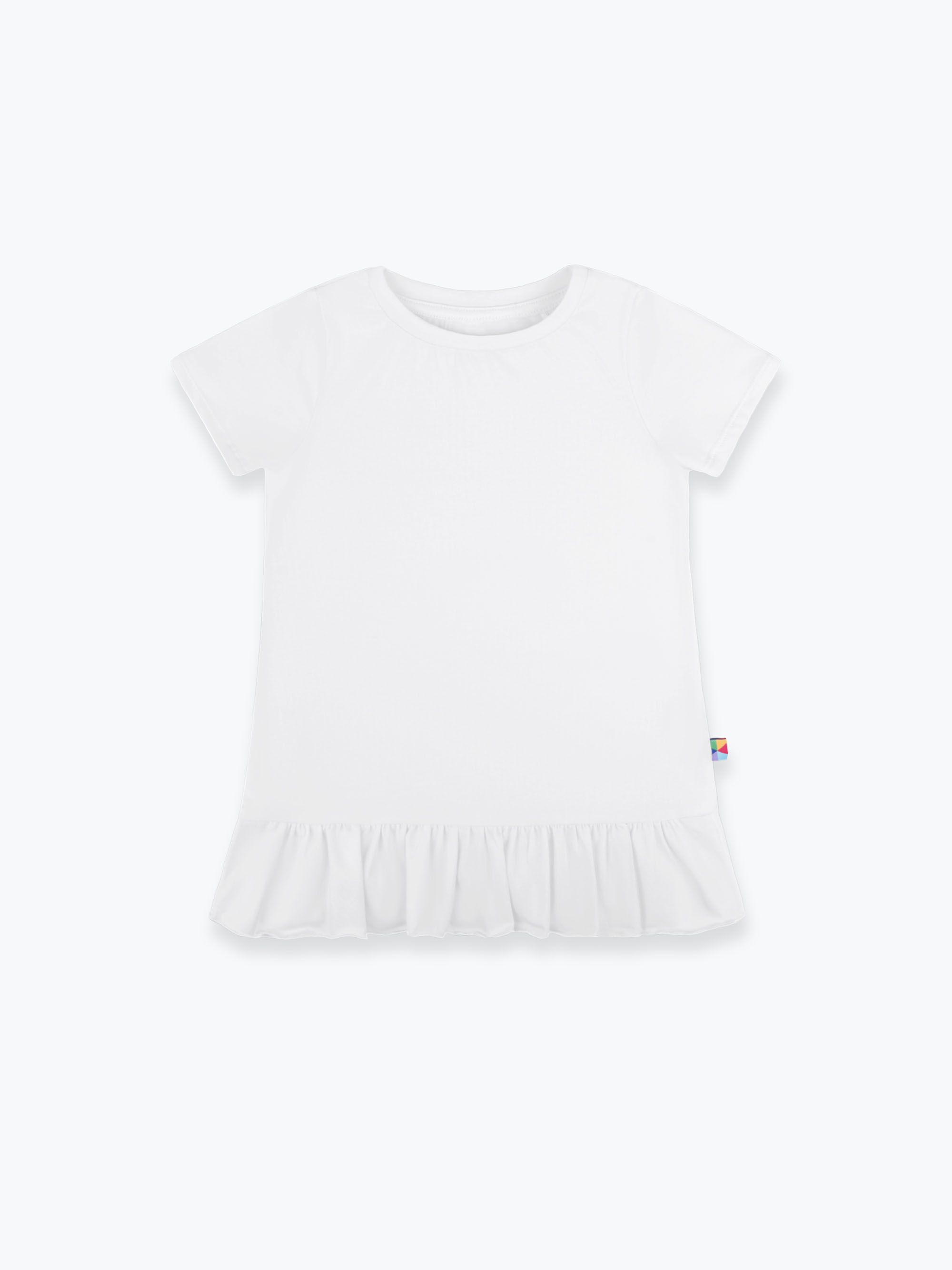 White ruffle short sleeve blouse