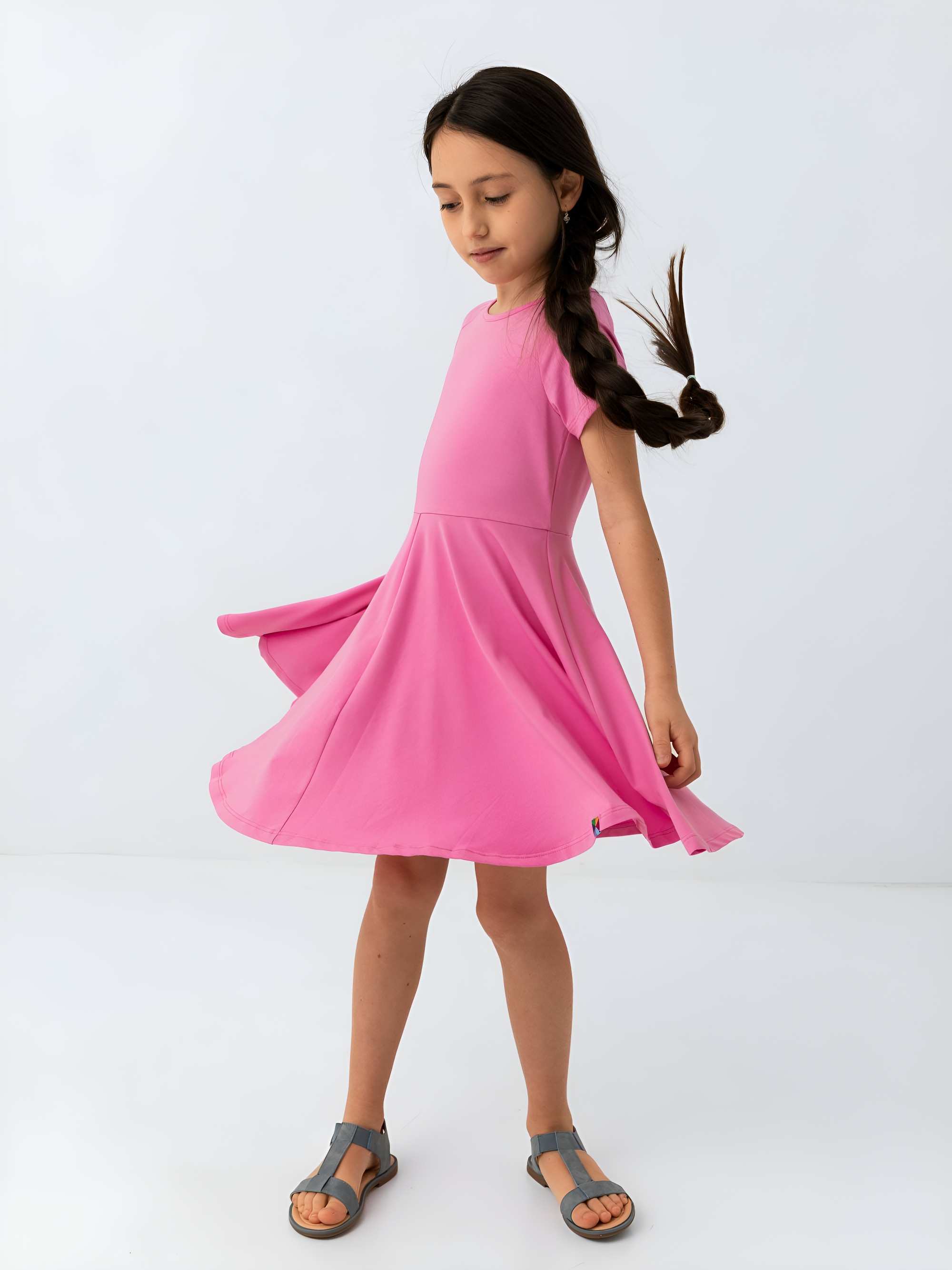 Pastel pink short sleeve dress