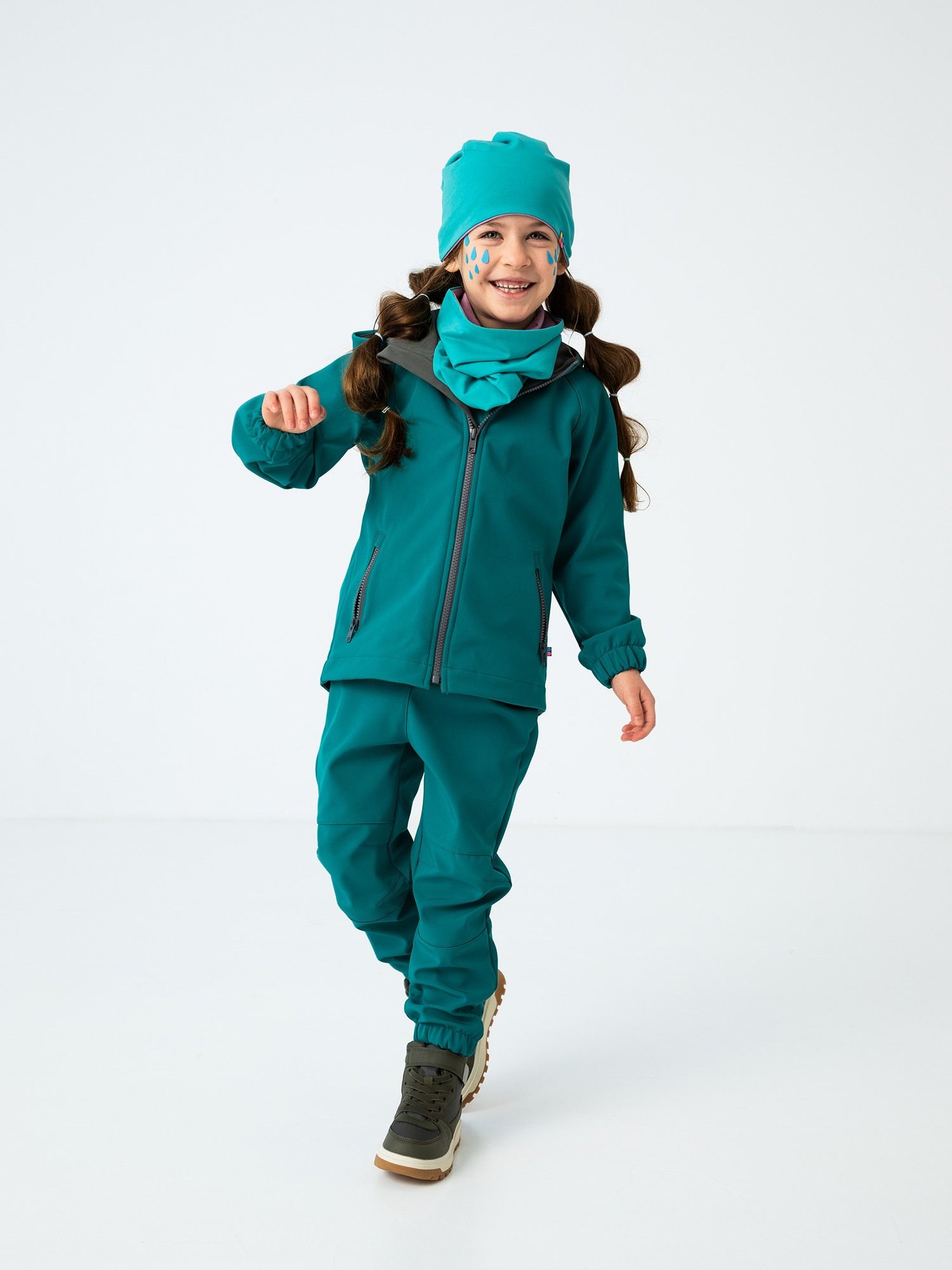 Turquoise-light purple Reversible Beanie & Neck Warmer Set Junior