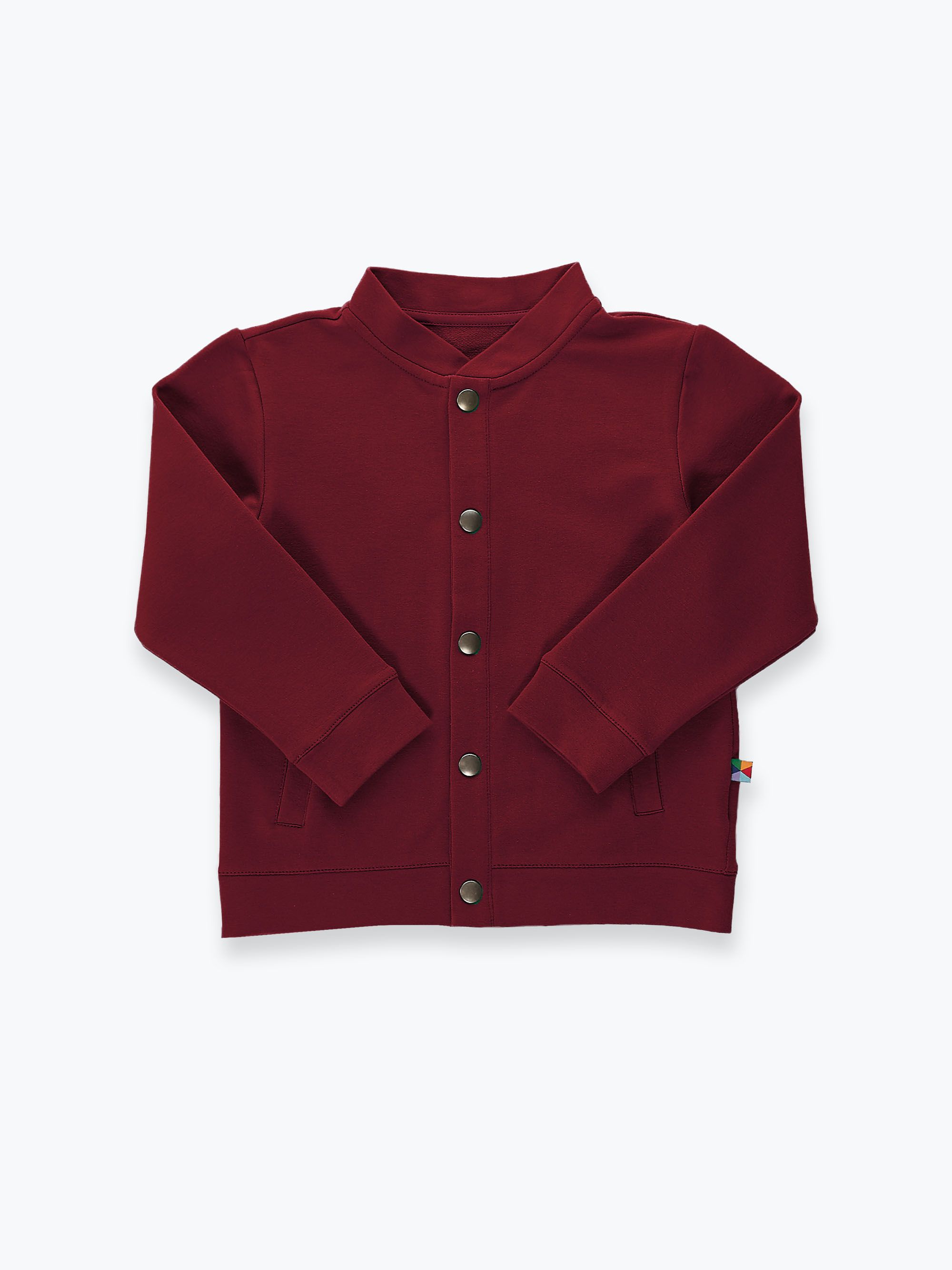 Bordowa bluza bomber z kieszeniami