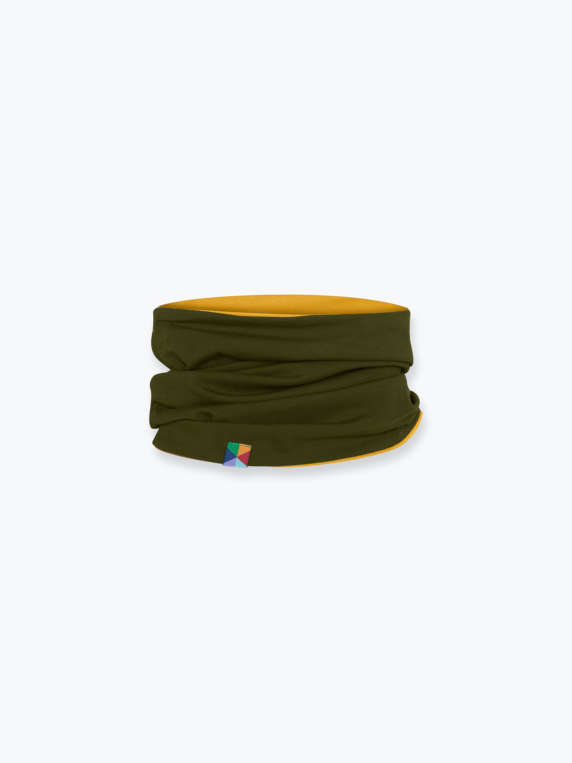 Khaki - mustard reversible neck warmer Junior