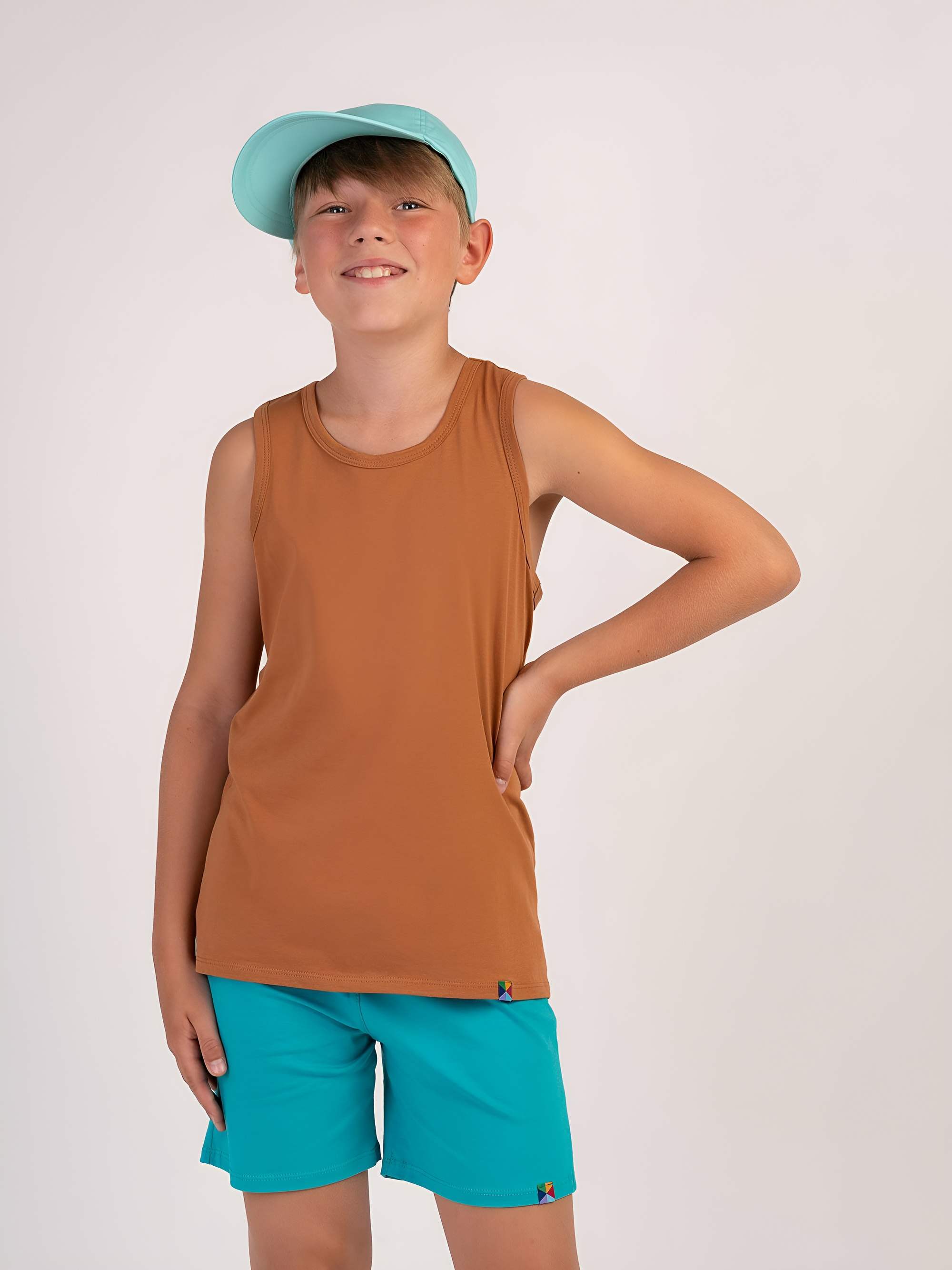 Turkusowe spodenki cienkie Junior