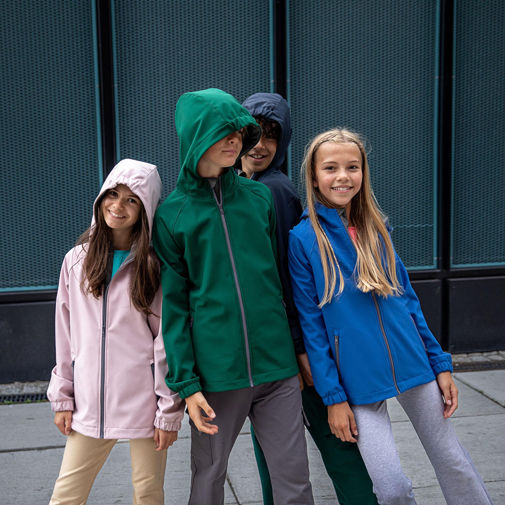 Butelkowozielona kurtka softshell Junior