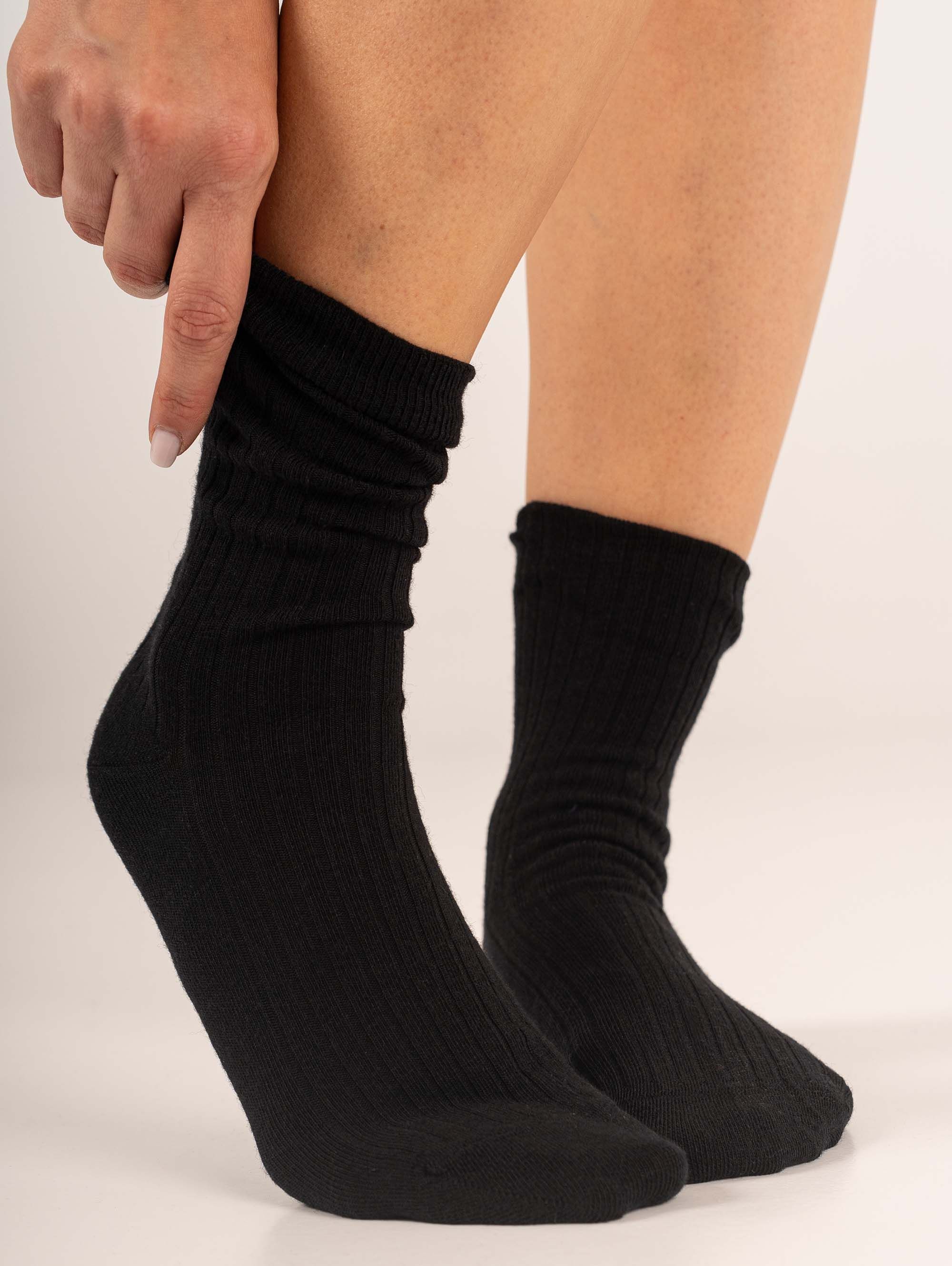 Black Merino Wool Socks Unisex