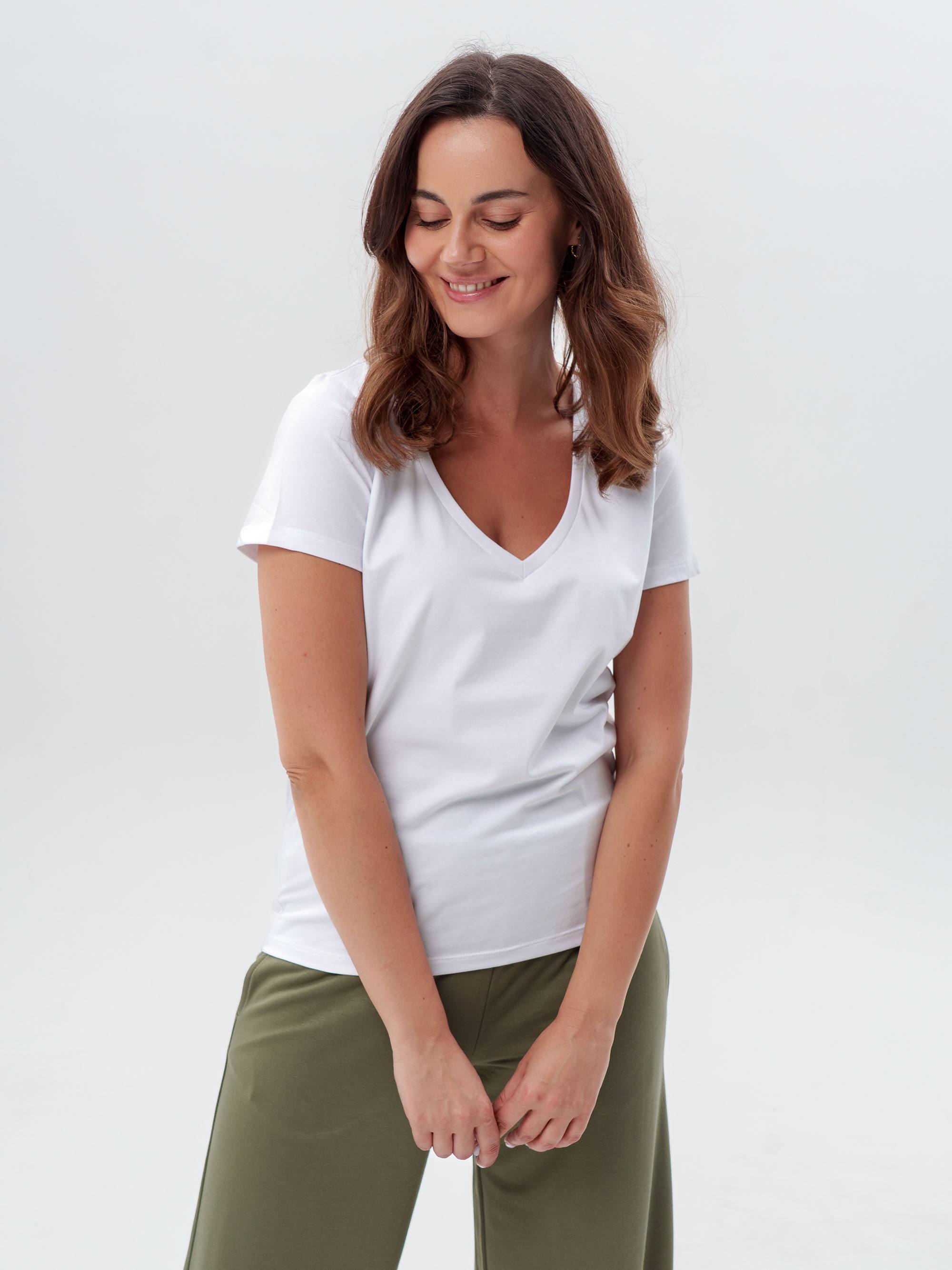 Biały T-shirt damski