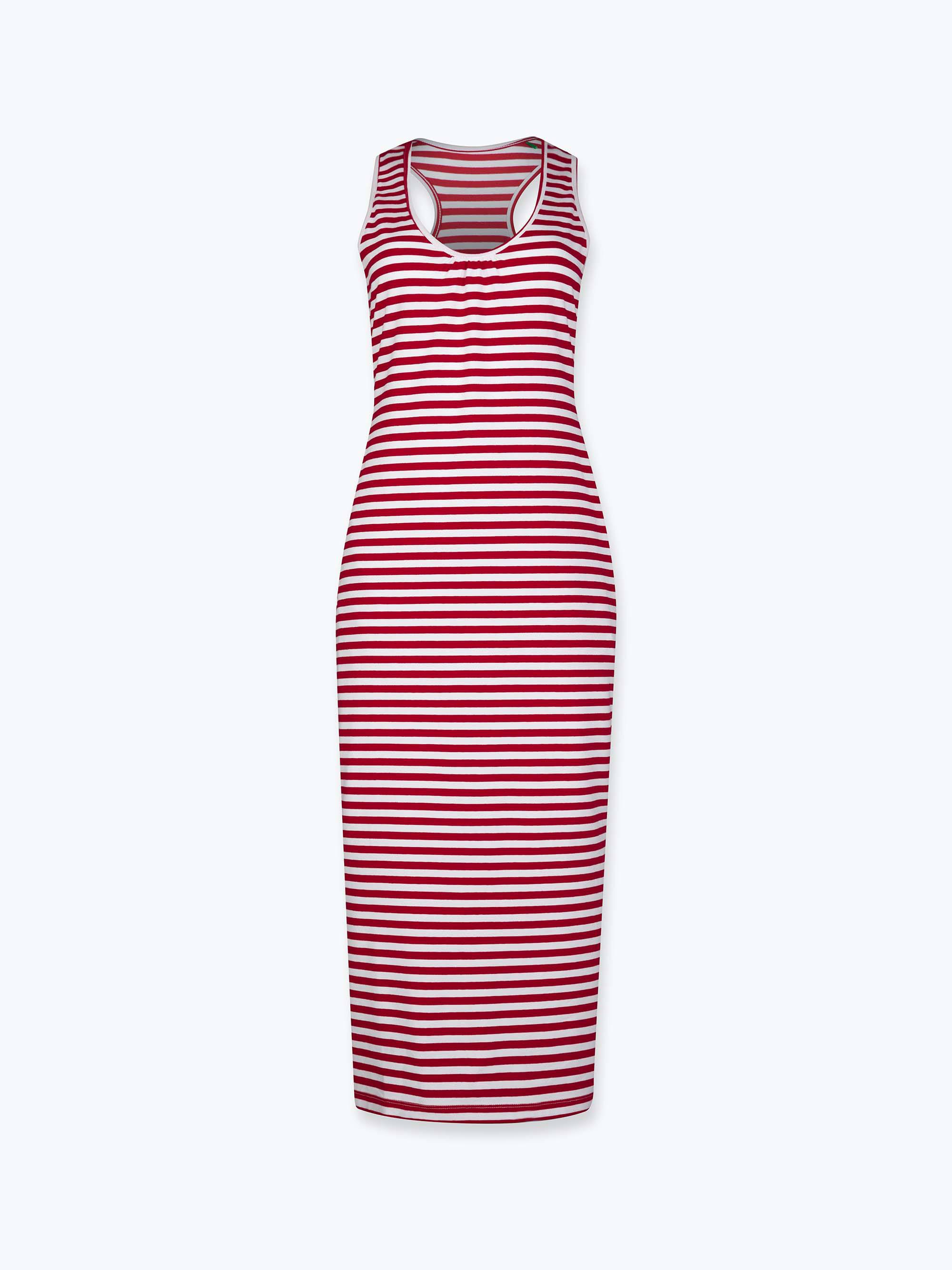Red stripes striped summer dress Women