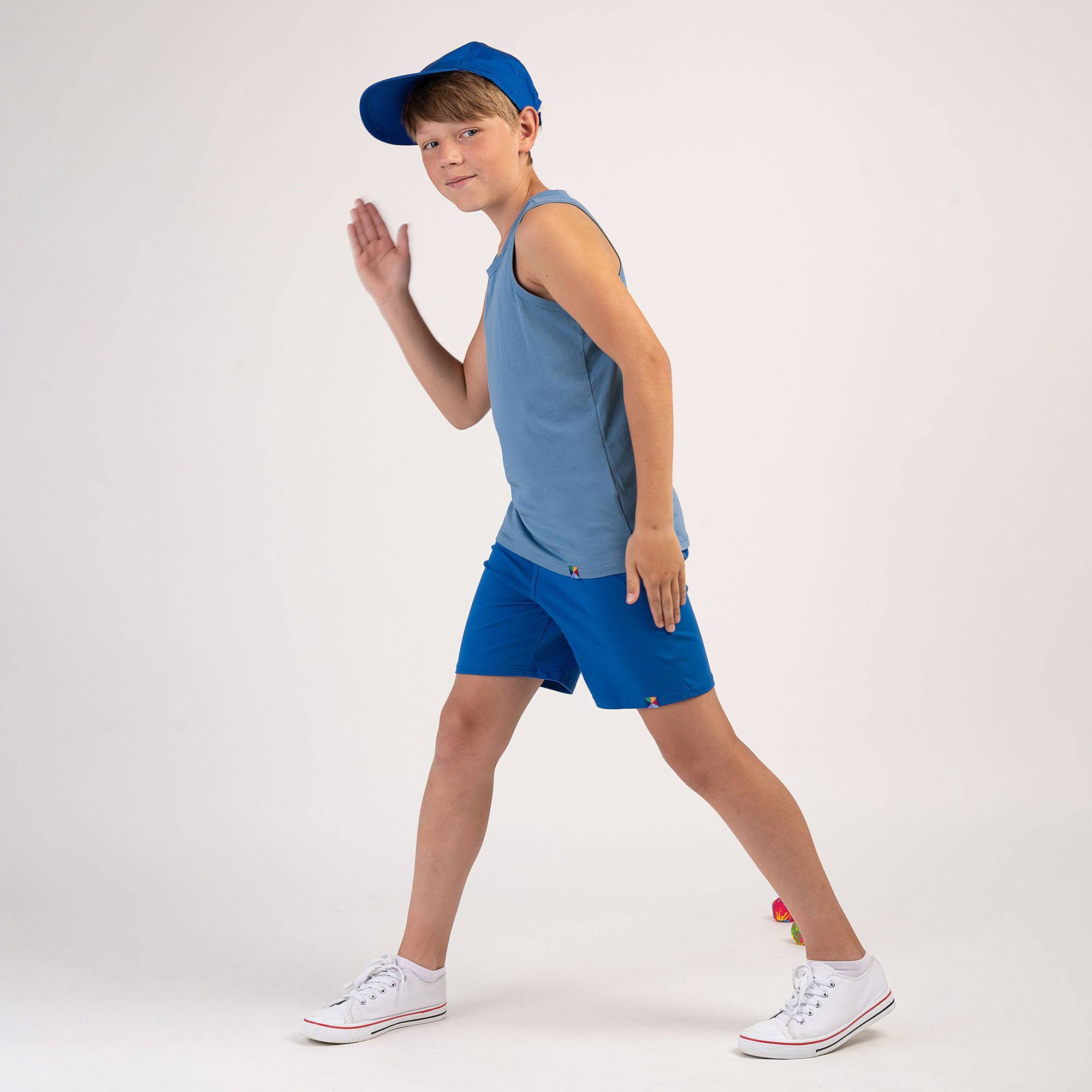Błękitna koszulka bokserka Junior