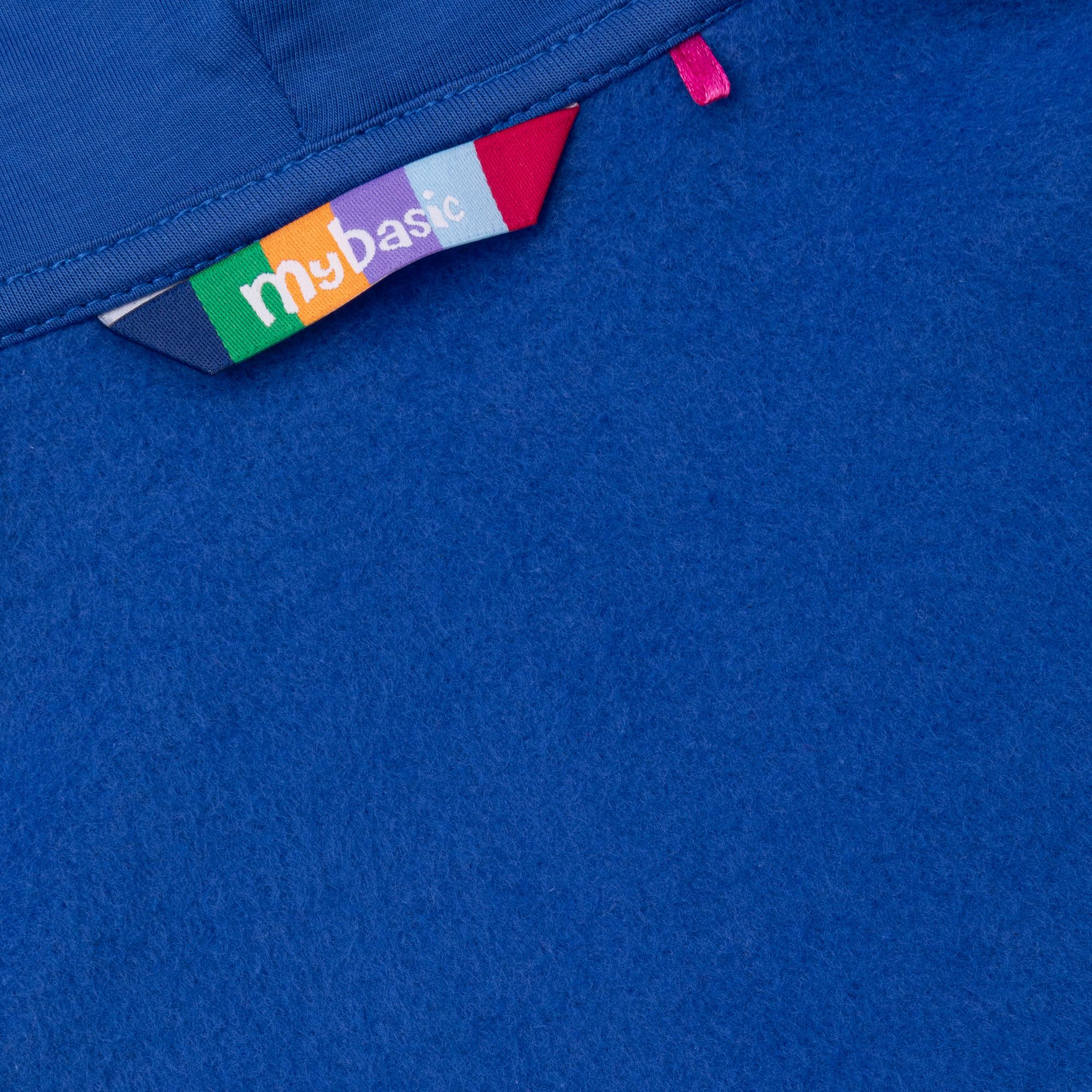 Niebieska bluza rozpinana z meszkiem