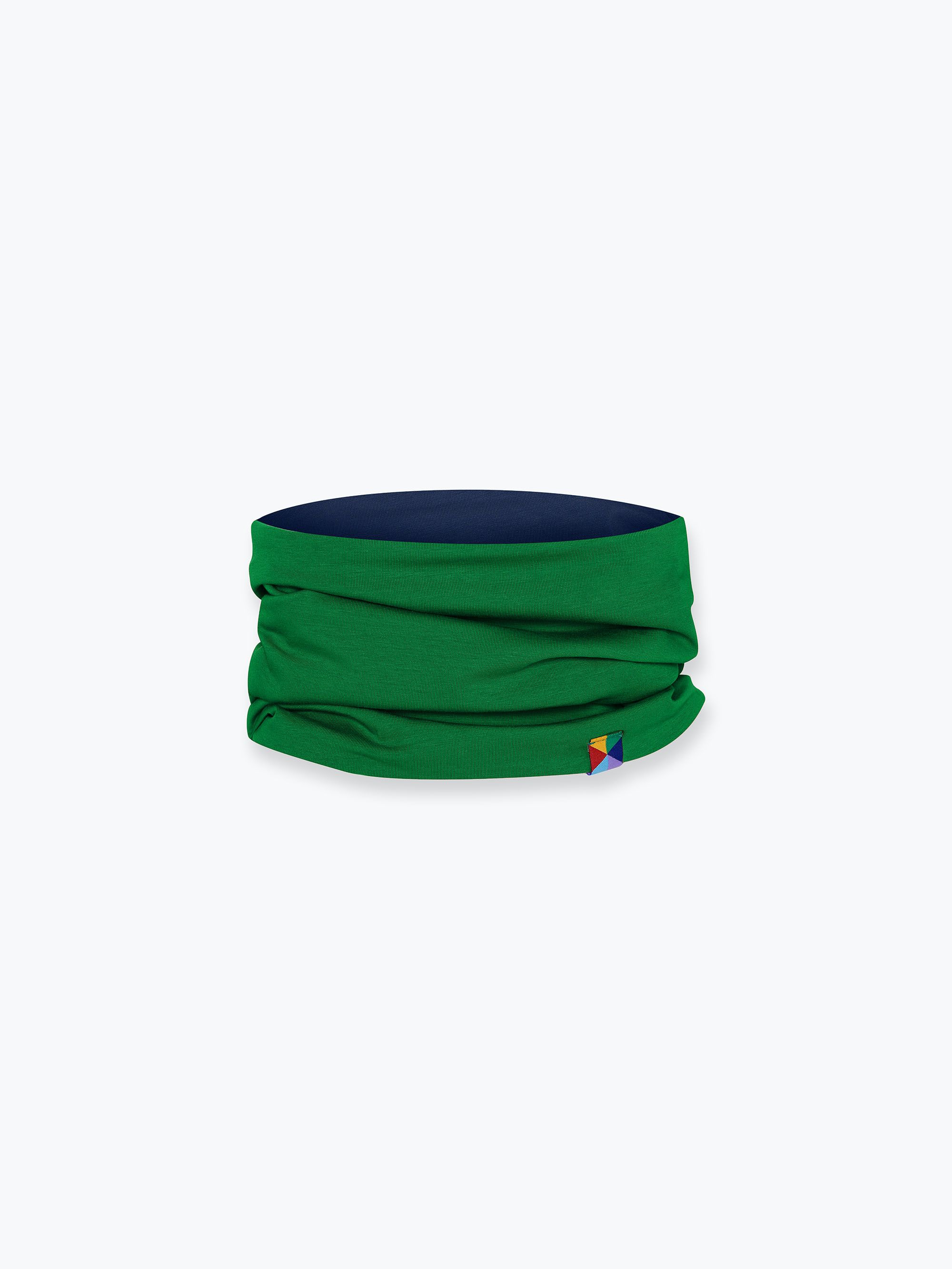 Navy blue - green reversible neck warmer Junior