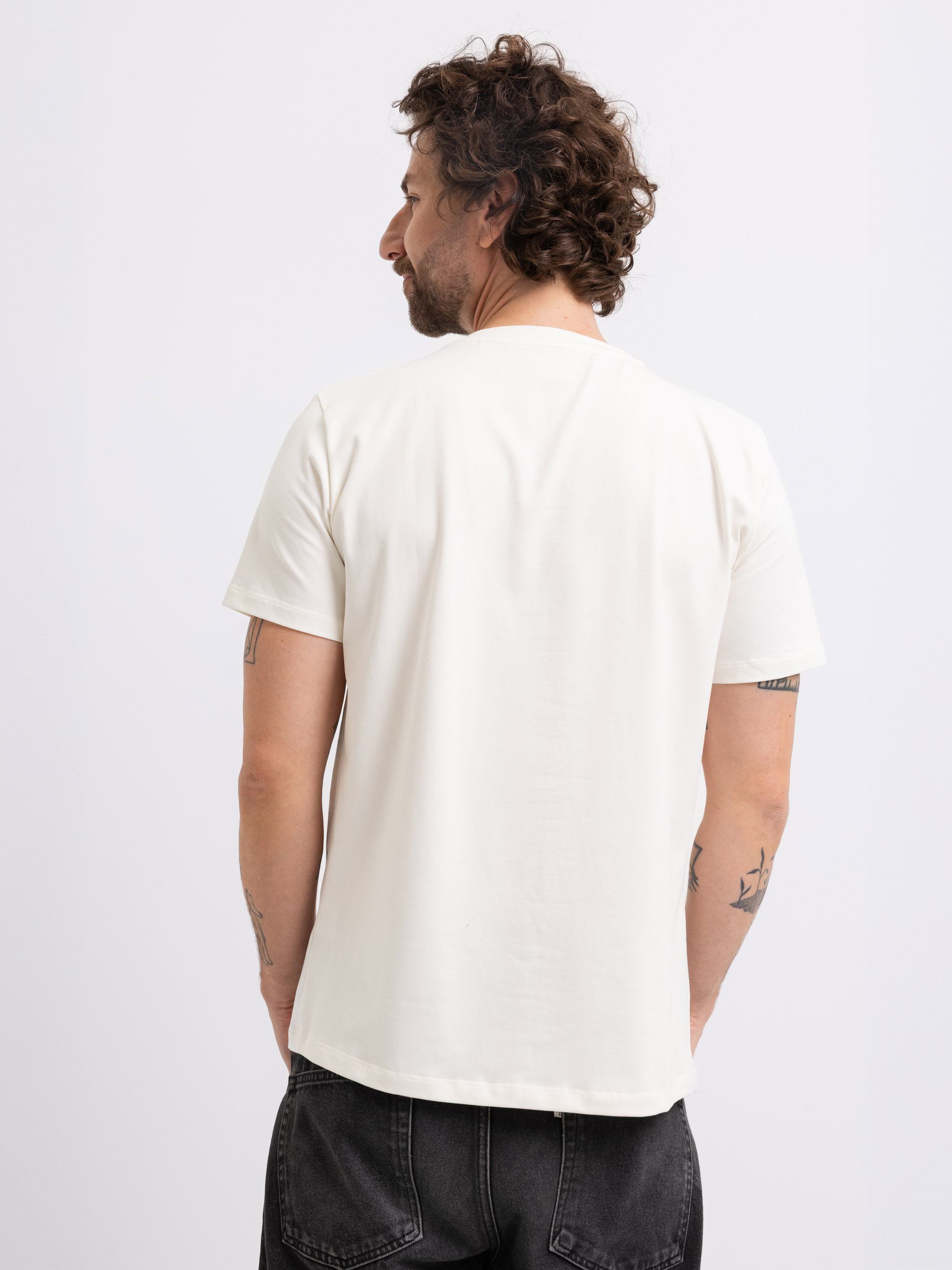 Śmietankowy T-shirt męski