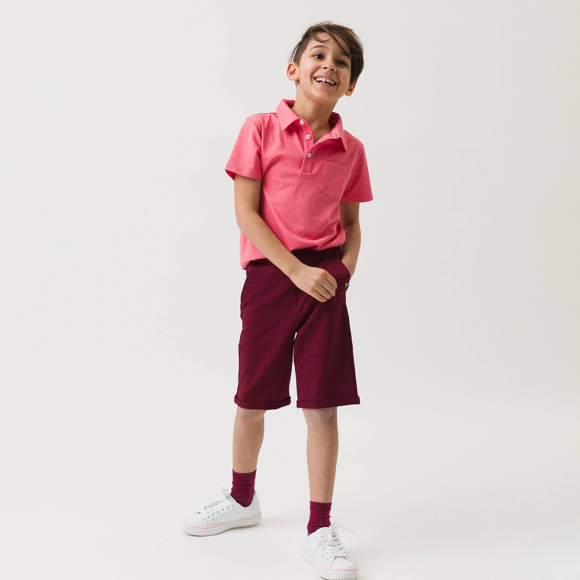 Koralowa koszulka polo
