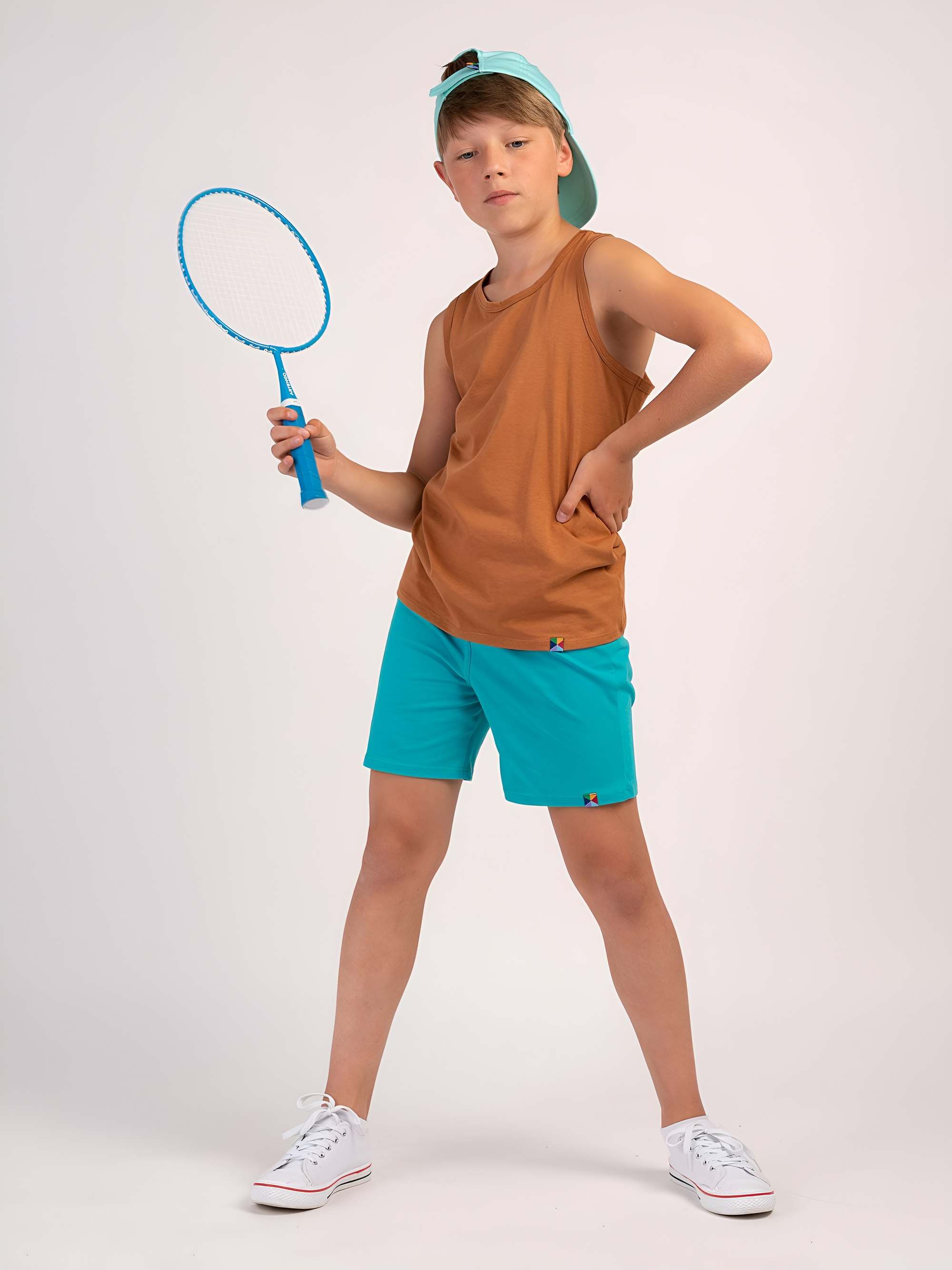 Turkusowe spodenki cienkie Junior