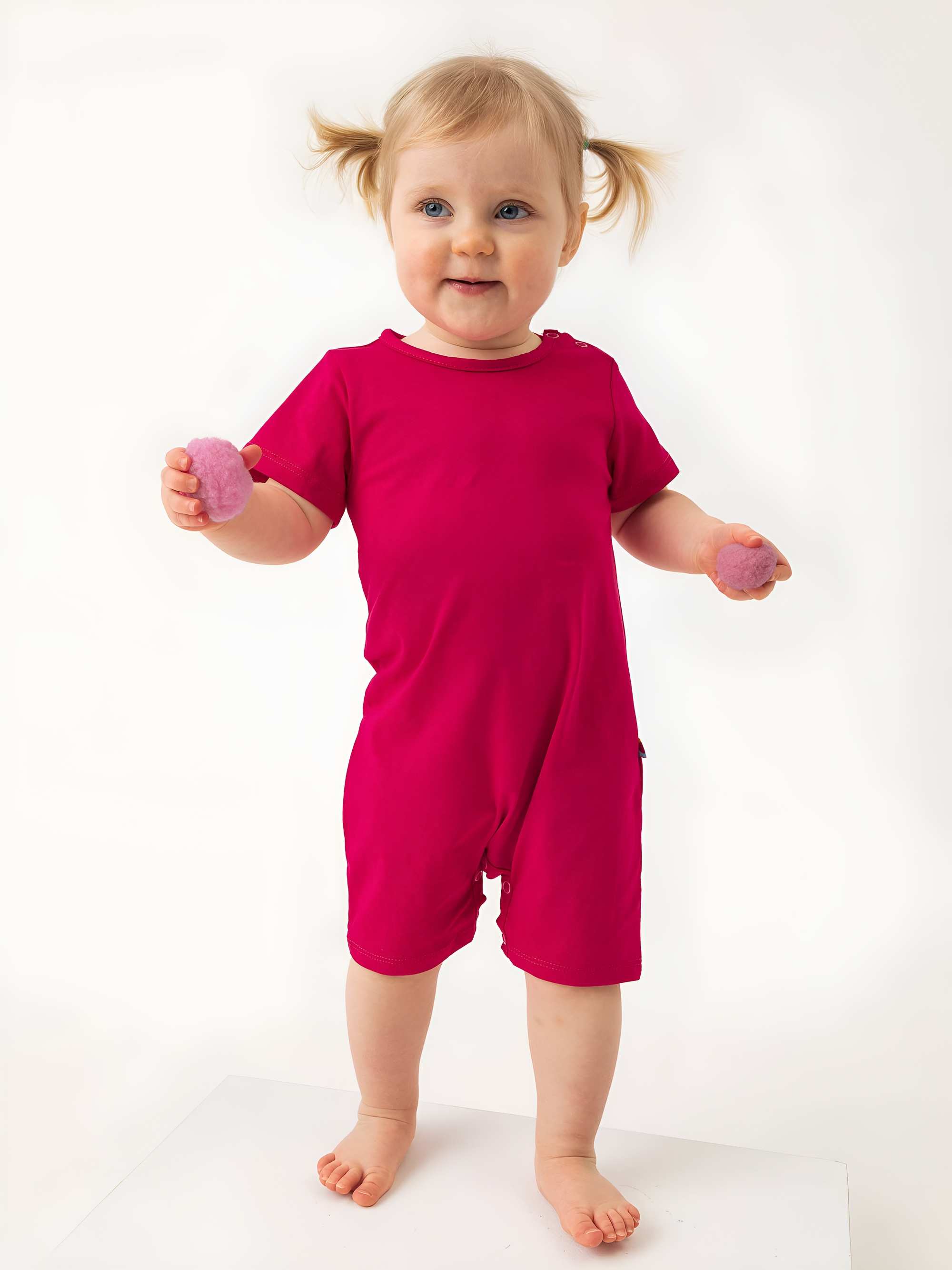 Pink short sleeve romper