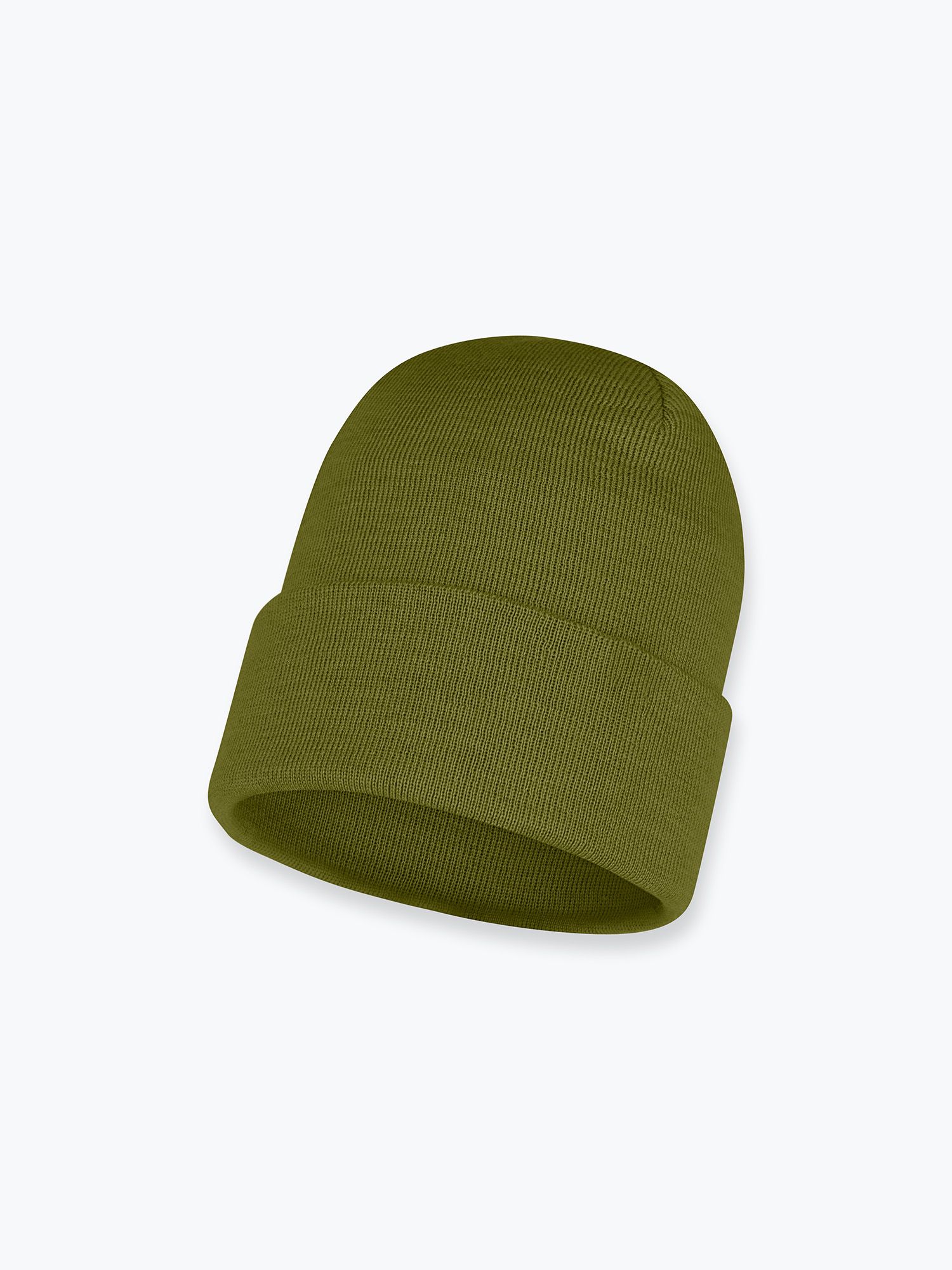 Green melange Fine knit merino wool beanie